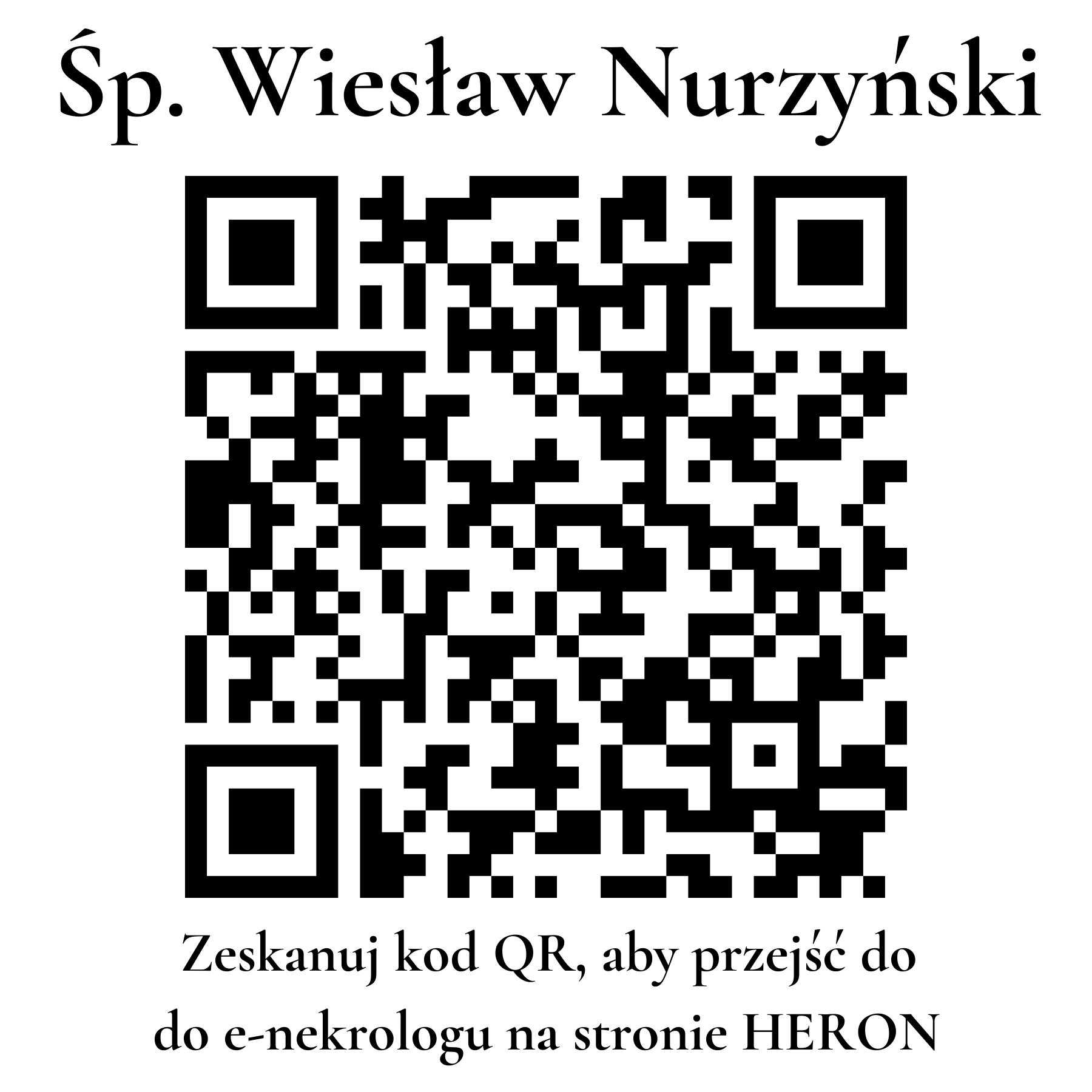 Kod QR do nekrologu Wiesław Nurzyński Kod QR do nekrologu Wiesław Nurzyński