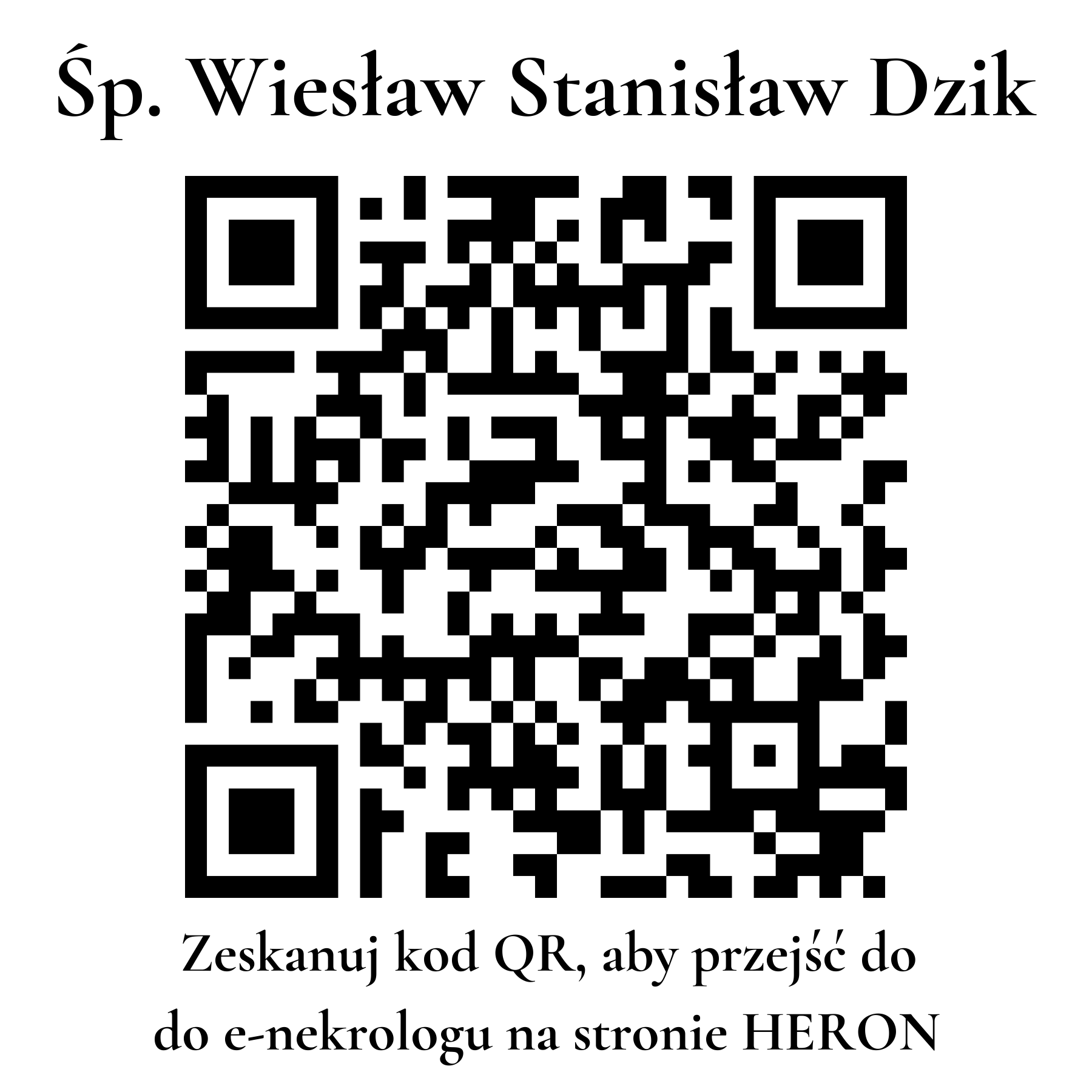 Kod QR do nekrologu Wiesław Stanisław Dzik