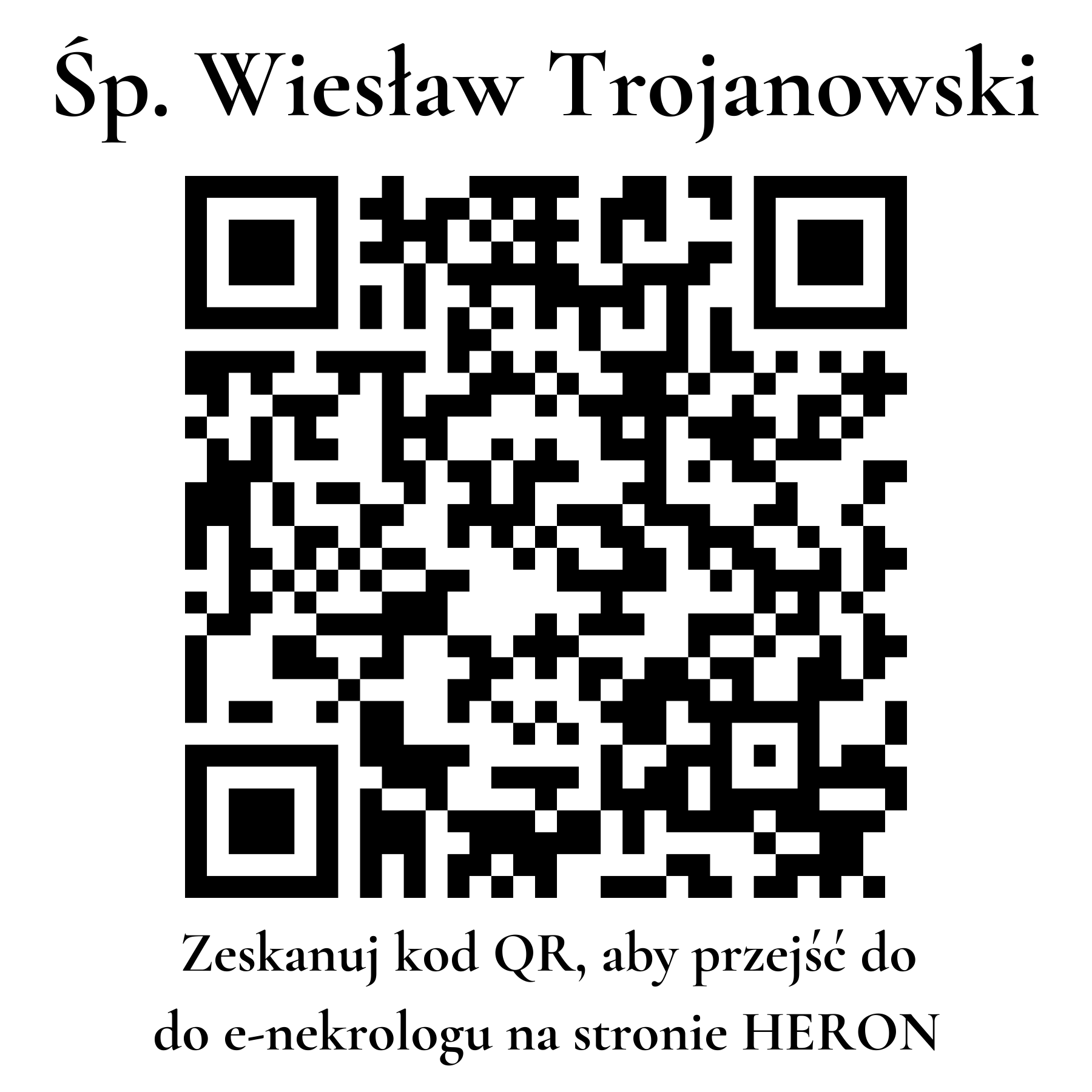 Kod QR do nekrologu Wiesław Trojanowski
