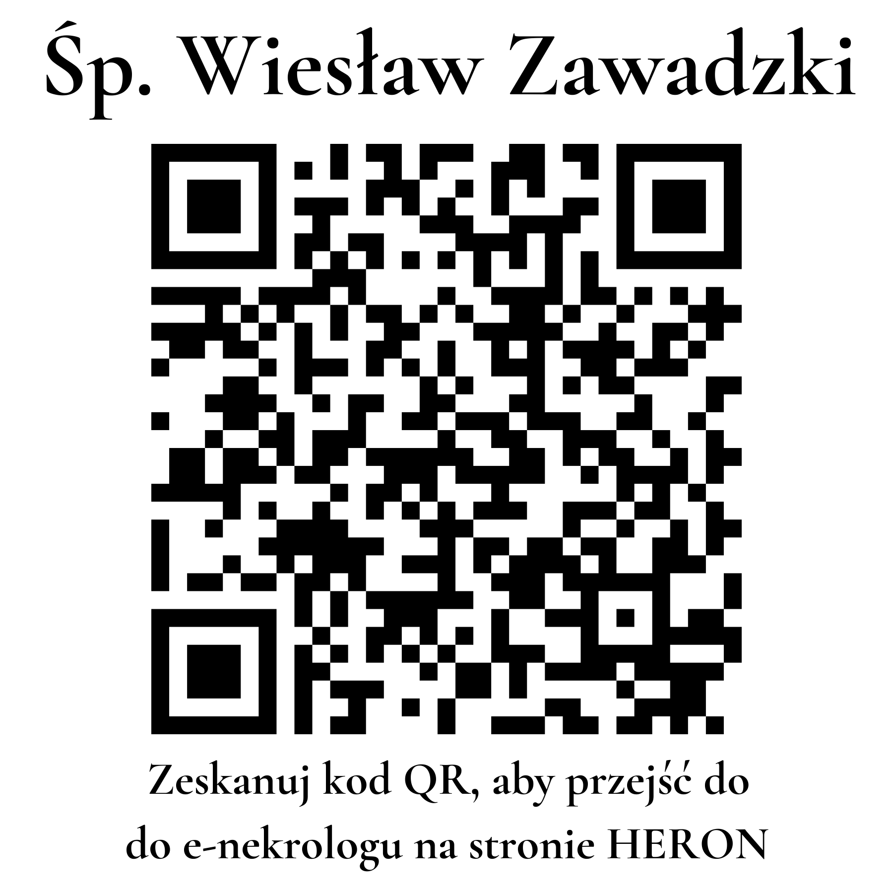 Kod QR do nekrologu Wiesław Zawadzki