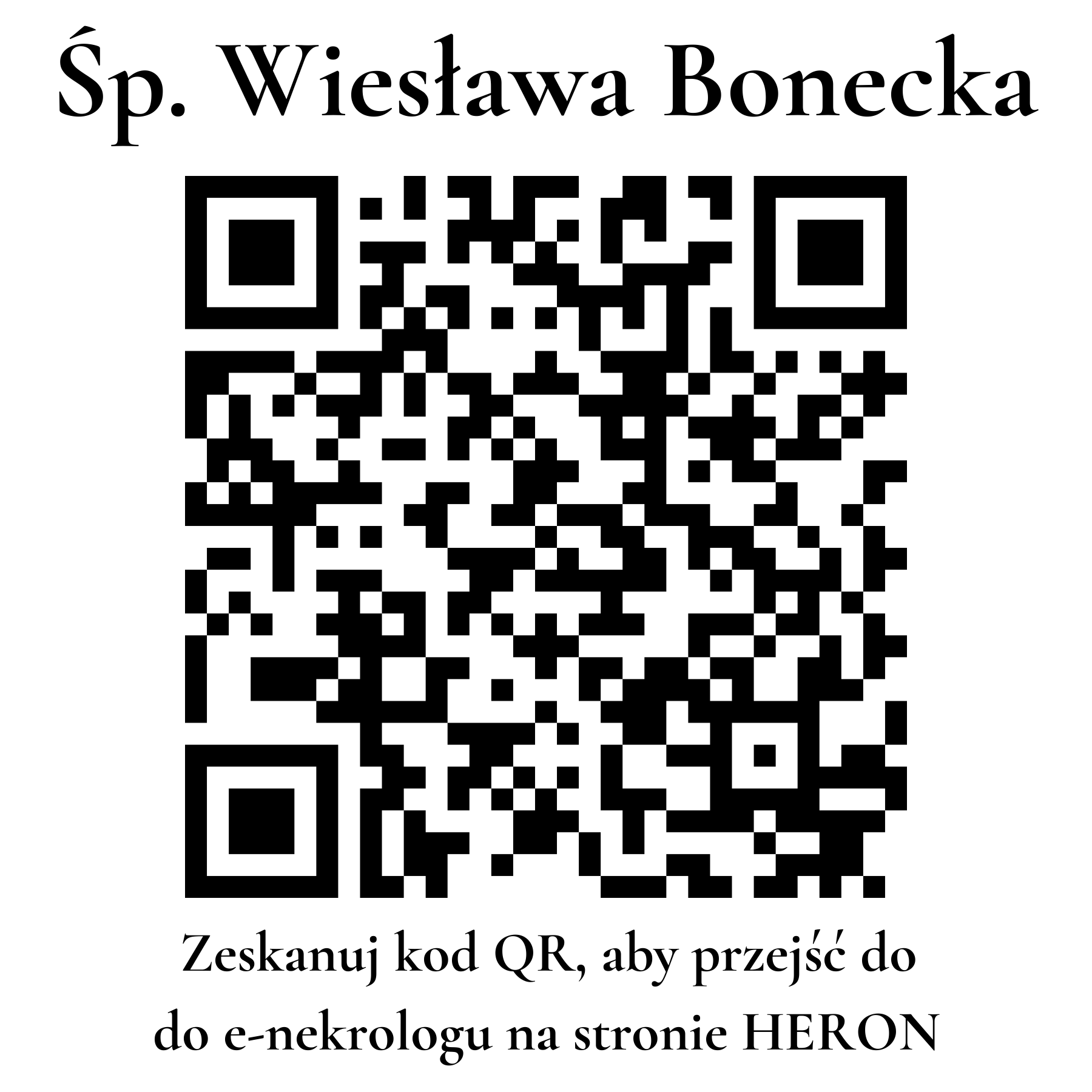 Kod QR do nekrologu Wiesława Bonecka