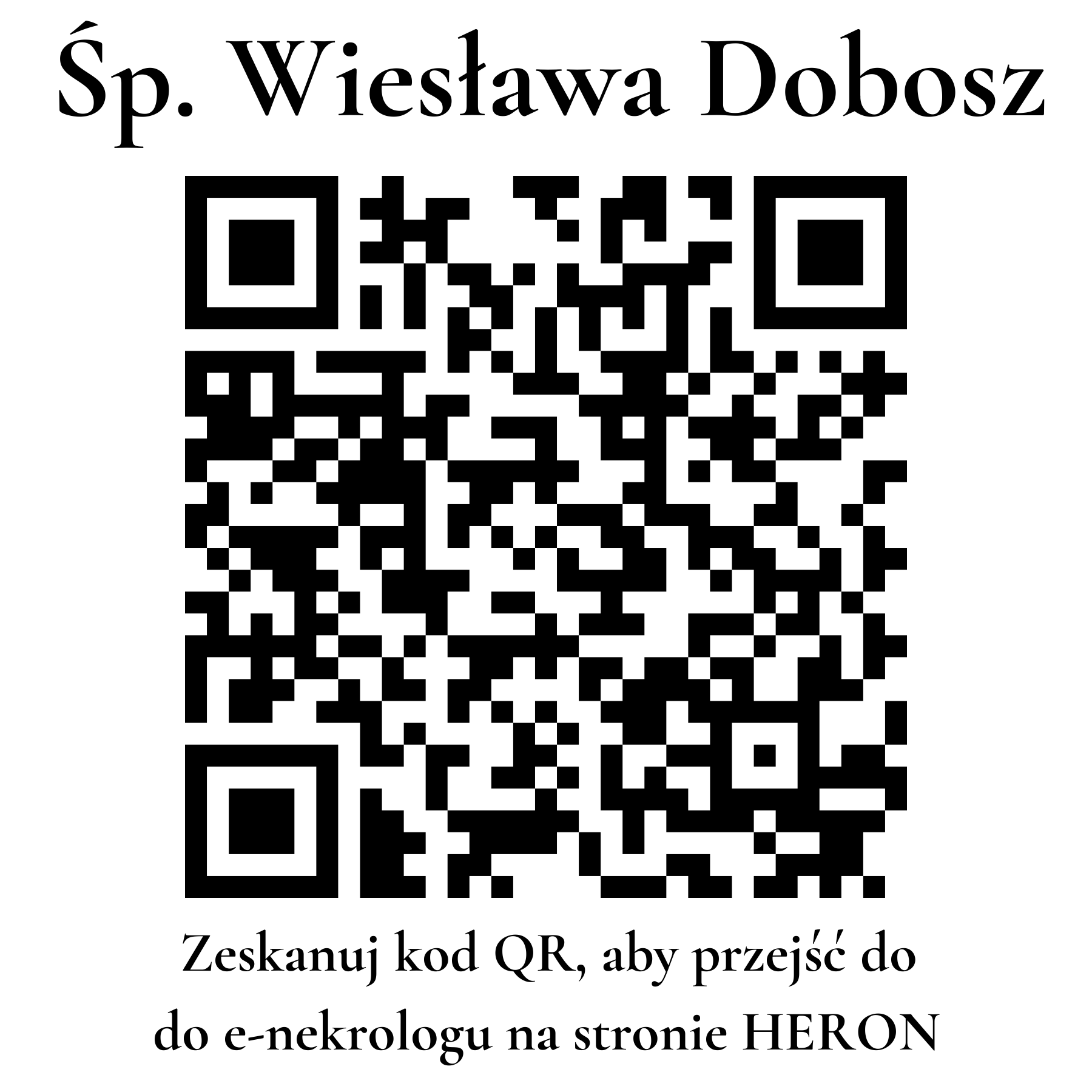 Kod QR do nekrologu Wiesława Dobosz