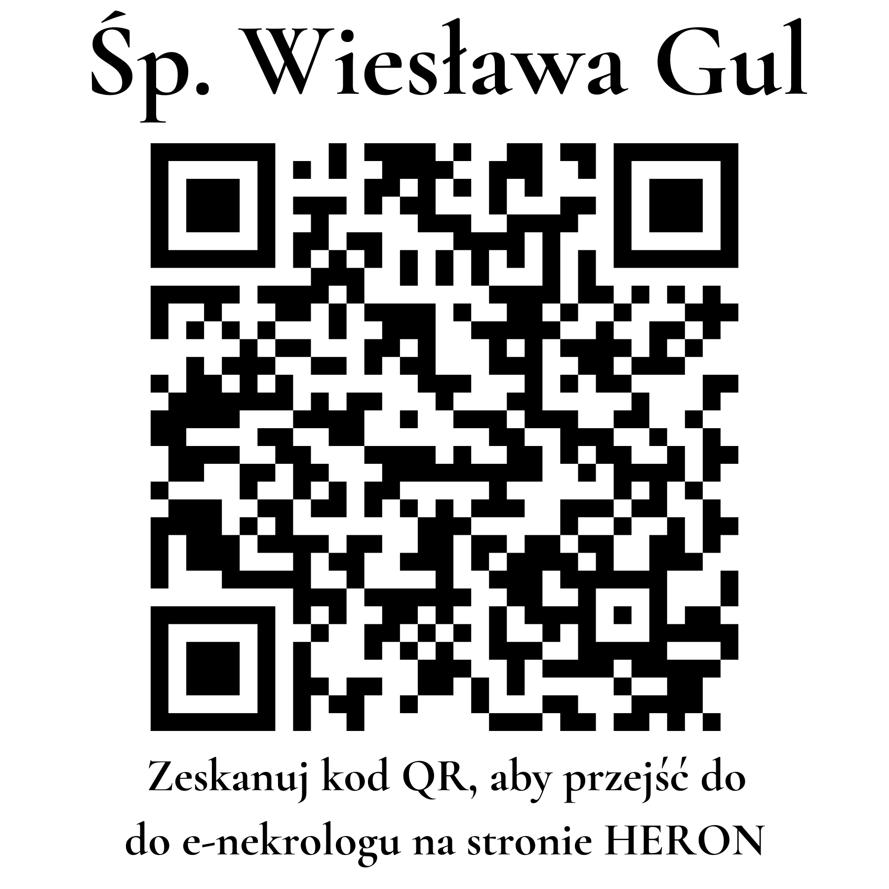 Kod QR do nekrologu Wiesława Gul