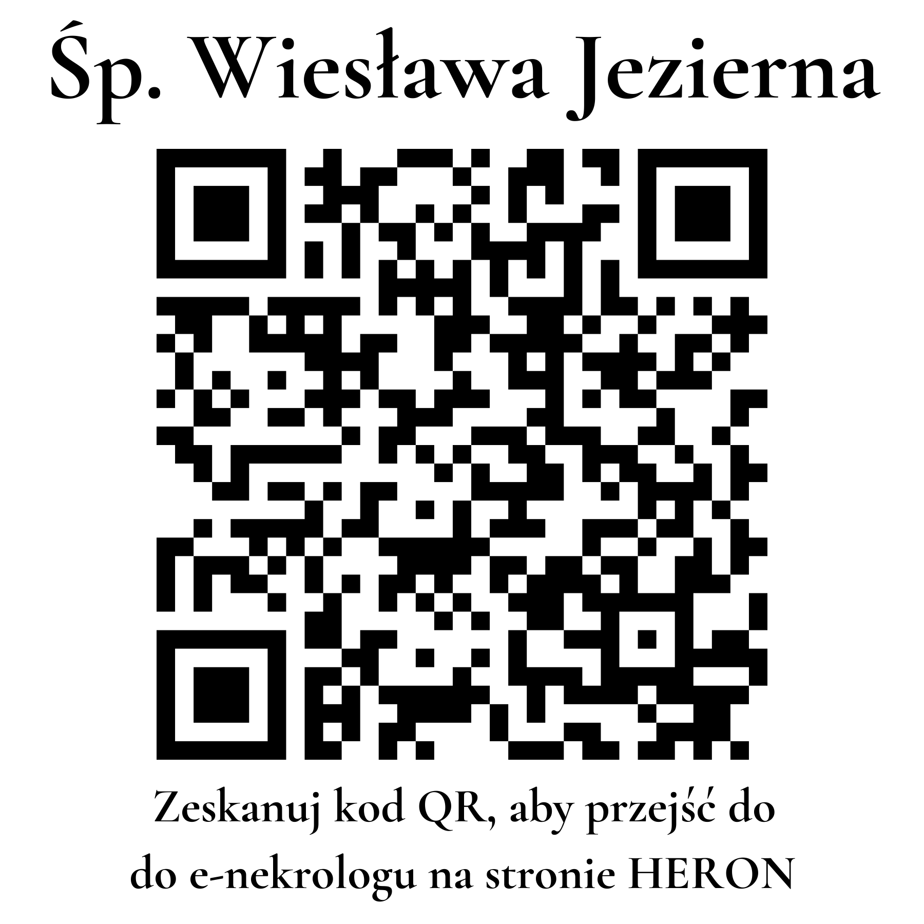 Kod QR do nekrologu Wiesława Jezierna Kod QR do nekrologu Wiesława Jezierna