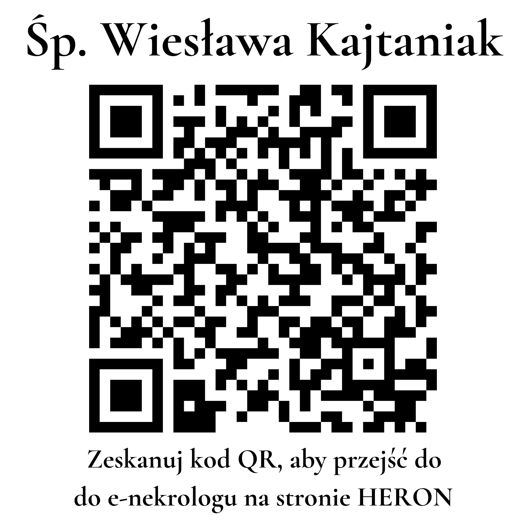 Kod QR do nekrologu Wiesława Kajtaniak
