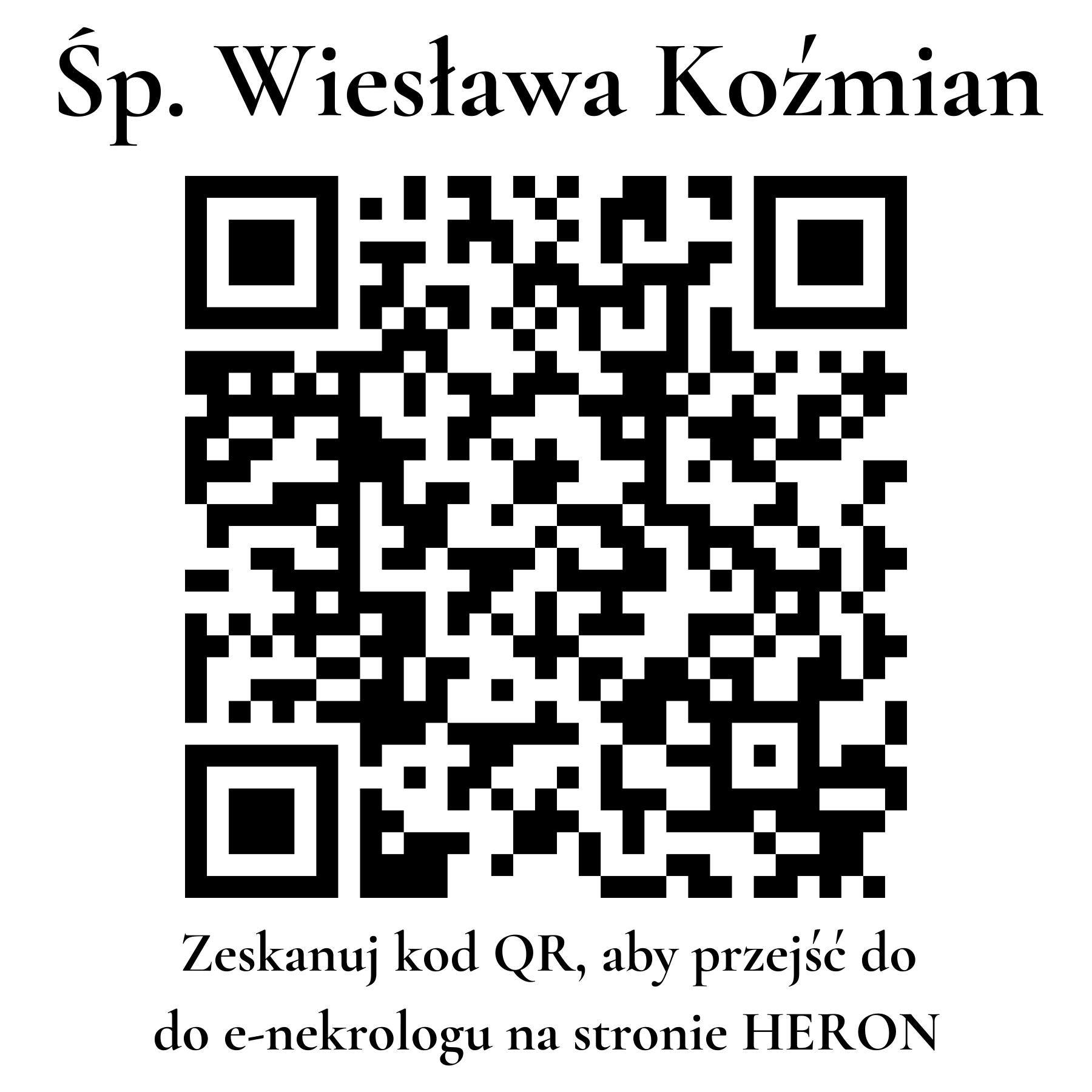 Kod QR do nekrologu Wiesława Koźmian