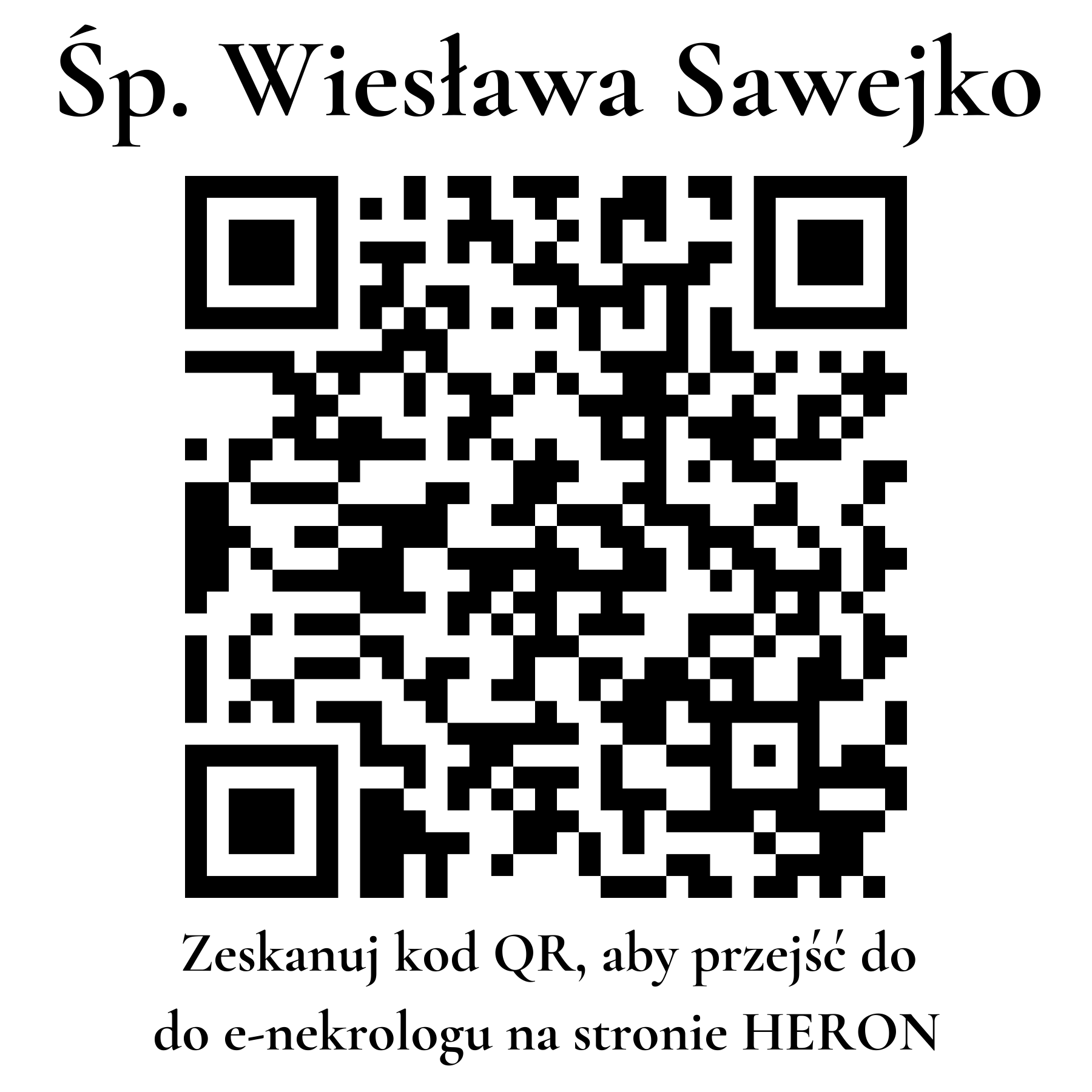 Kod QR do nekrologu Wiesława Sawejko