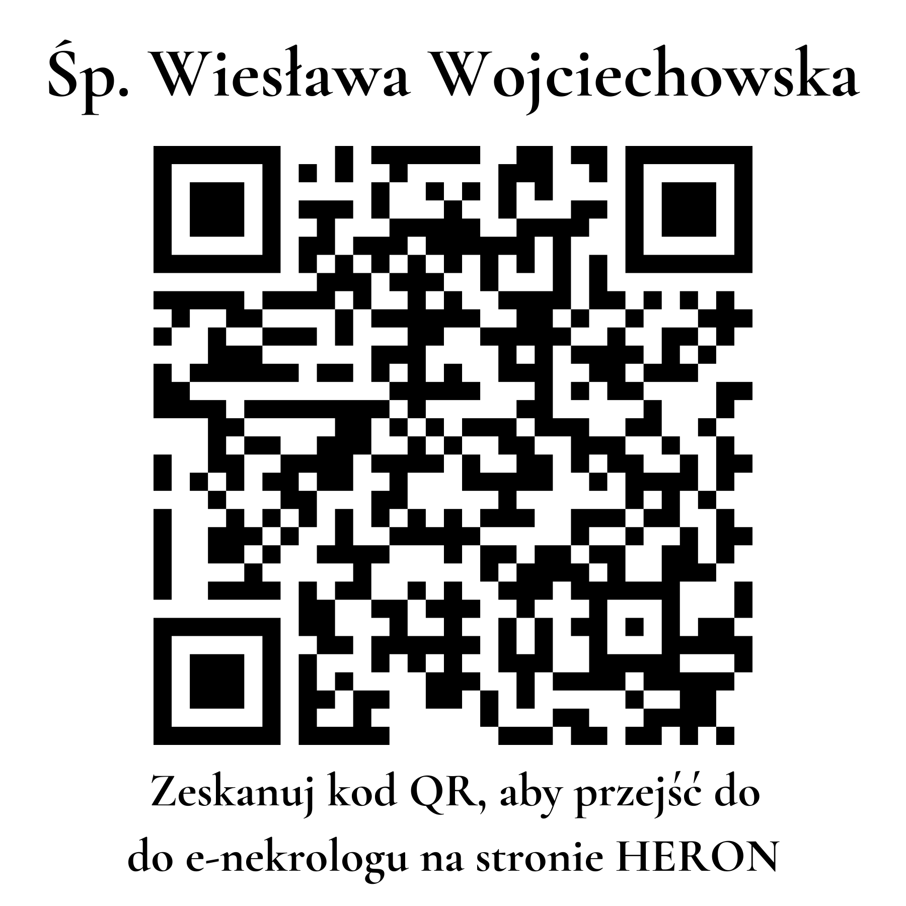 Kod QR do nekrologu Wiesława Wojciechowska Kod QR do nekrologu Wiesława Wojciechowska