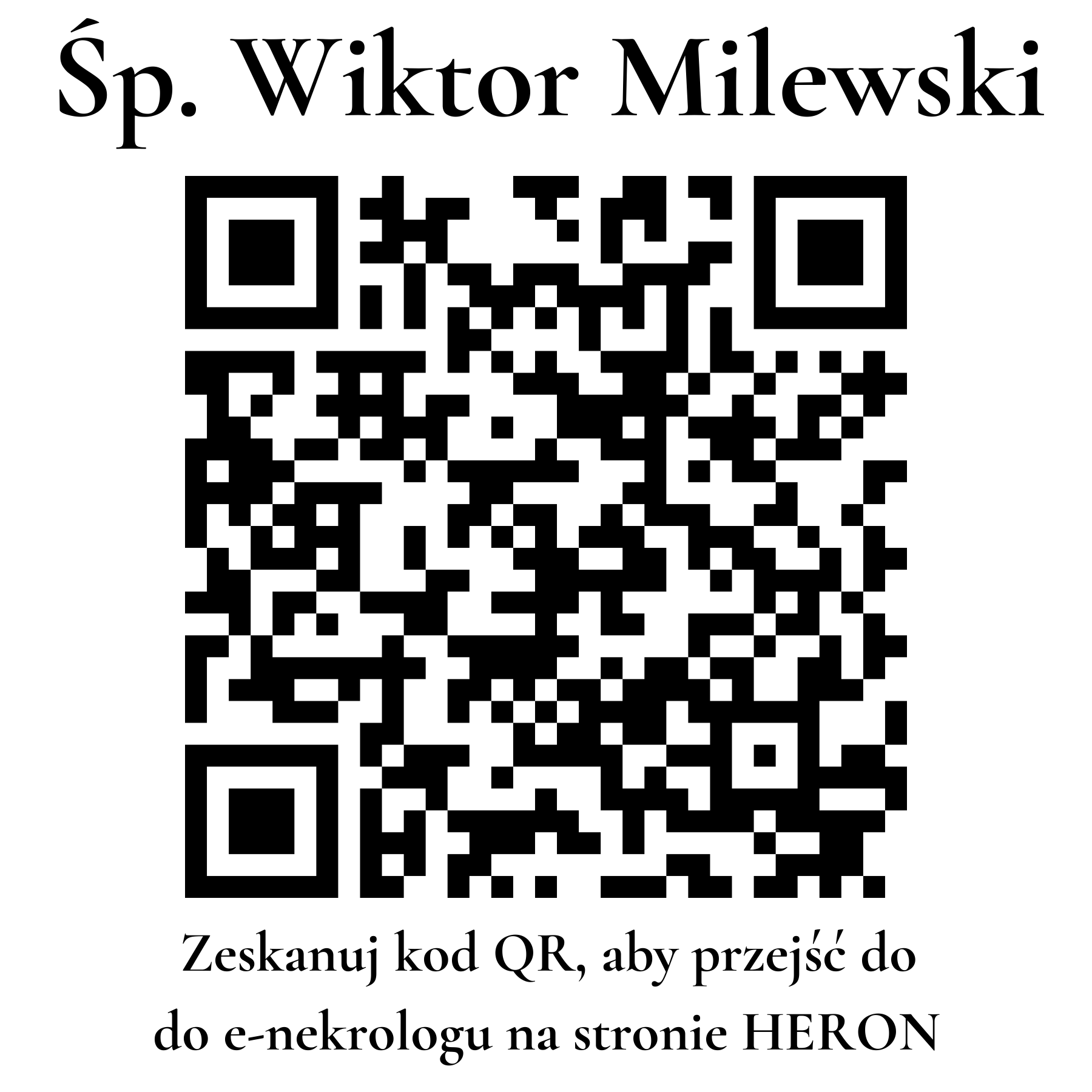 Kod QR do nekrologu Wiktor Milewski Kod QR do nekrologu Wiktor Milewski