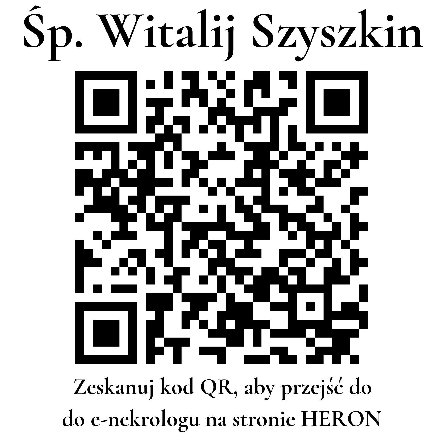 Kod QR do nekrologu Witalij Szyszkin Kod QR do nekrologu Witalij Szyszkin