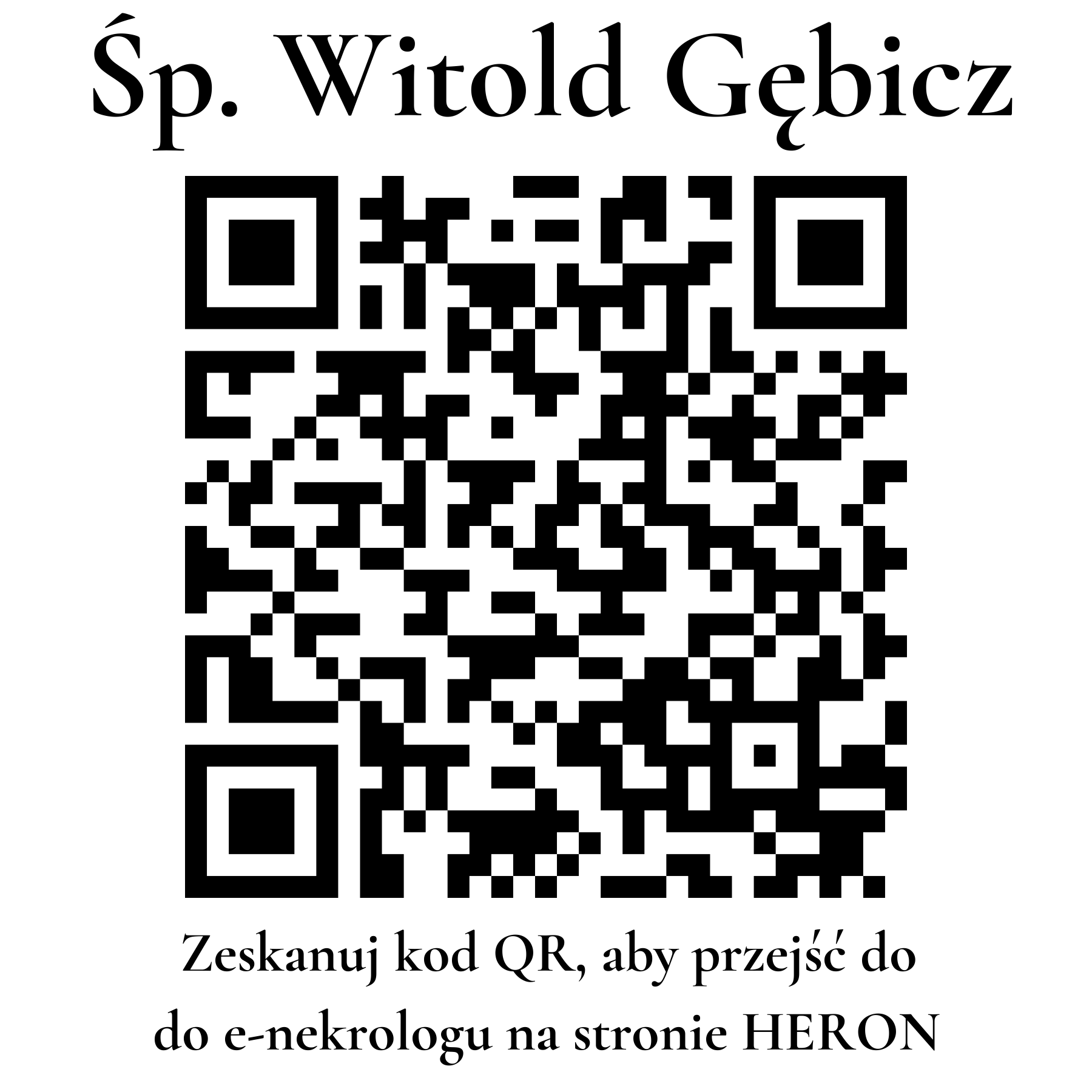 Kod QR do nekrologu Witold Gębicz Kod QR do nekrologu Witold Gębicz