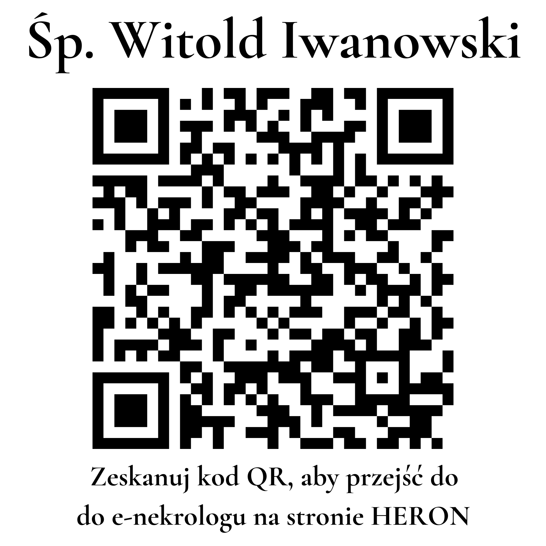 Kod QR do nekrologu Witold Iwanowski