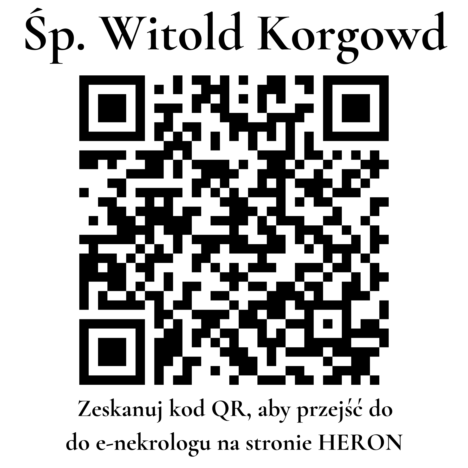 Kod QR do nekrologu Witold Korgowd