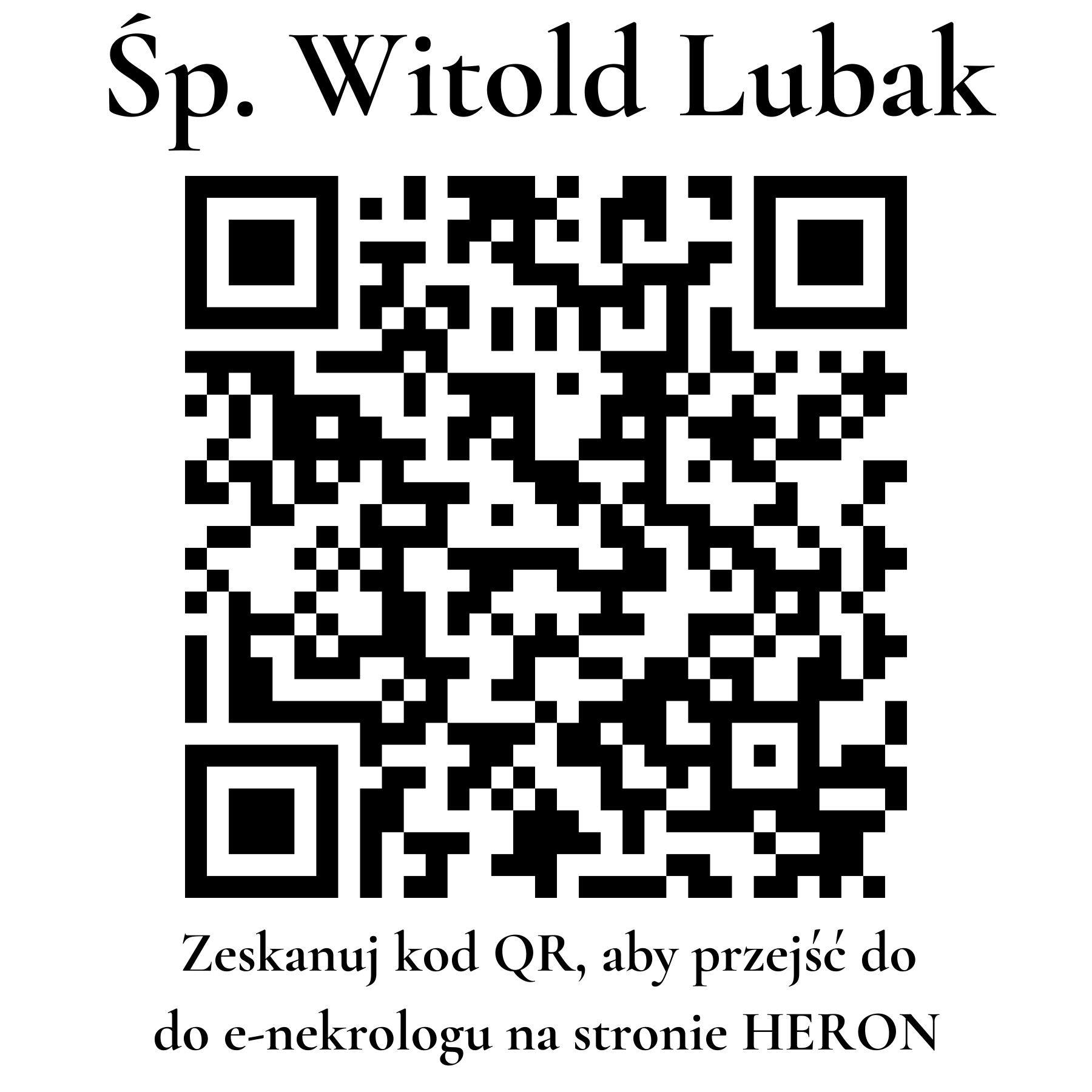 Kod QR do nekrologu Witold Lubak