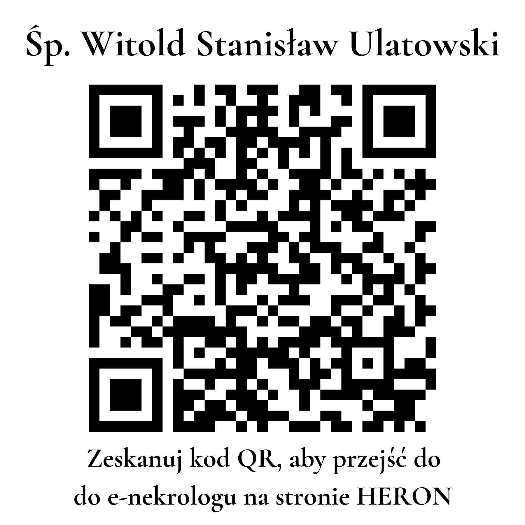 Kod QR do nekrologu Witold Stanisław Ulatowski