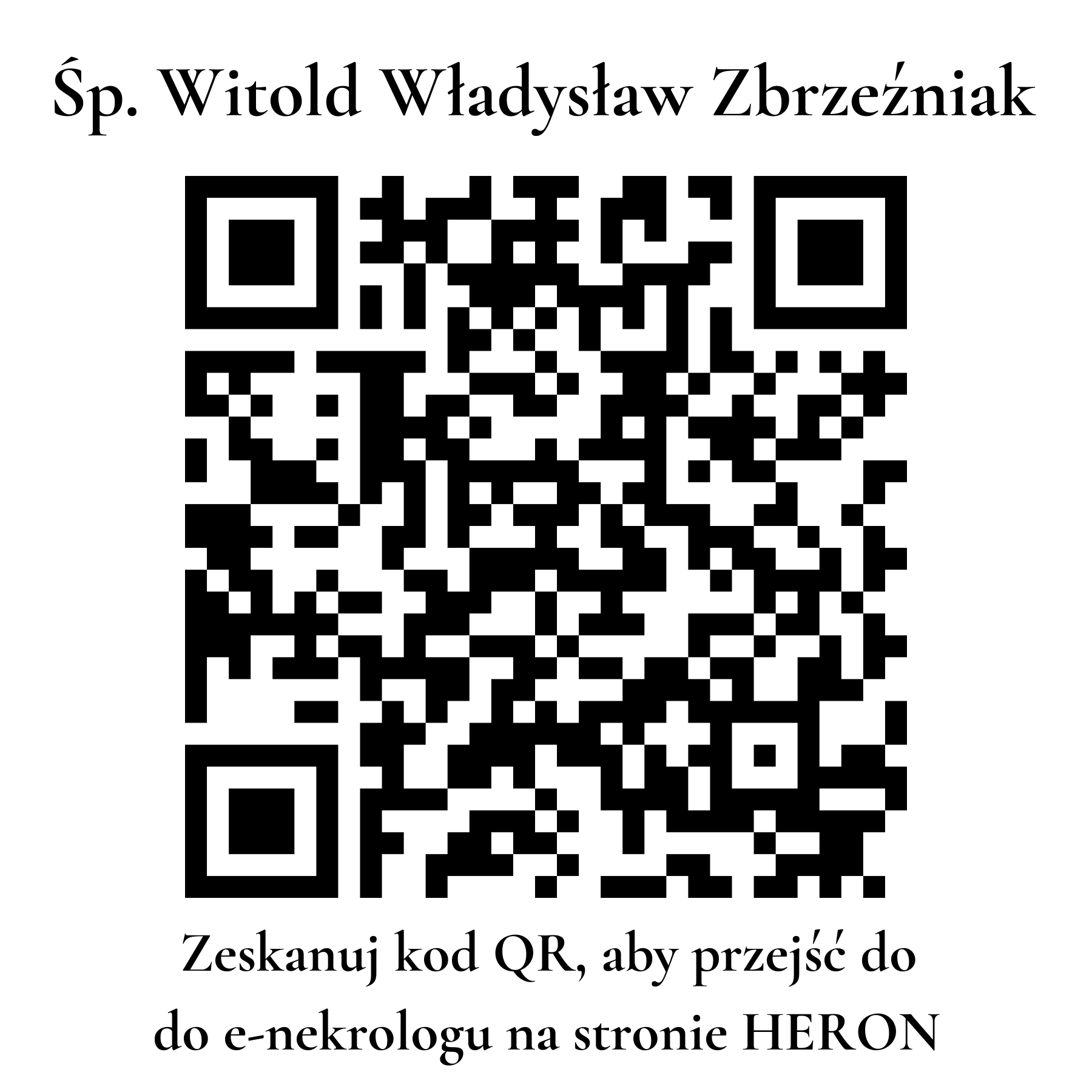 Kod QR do nekrologu Witold Władysław Zbrzeźniak