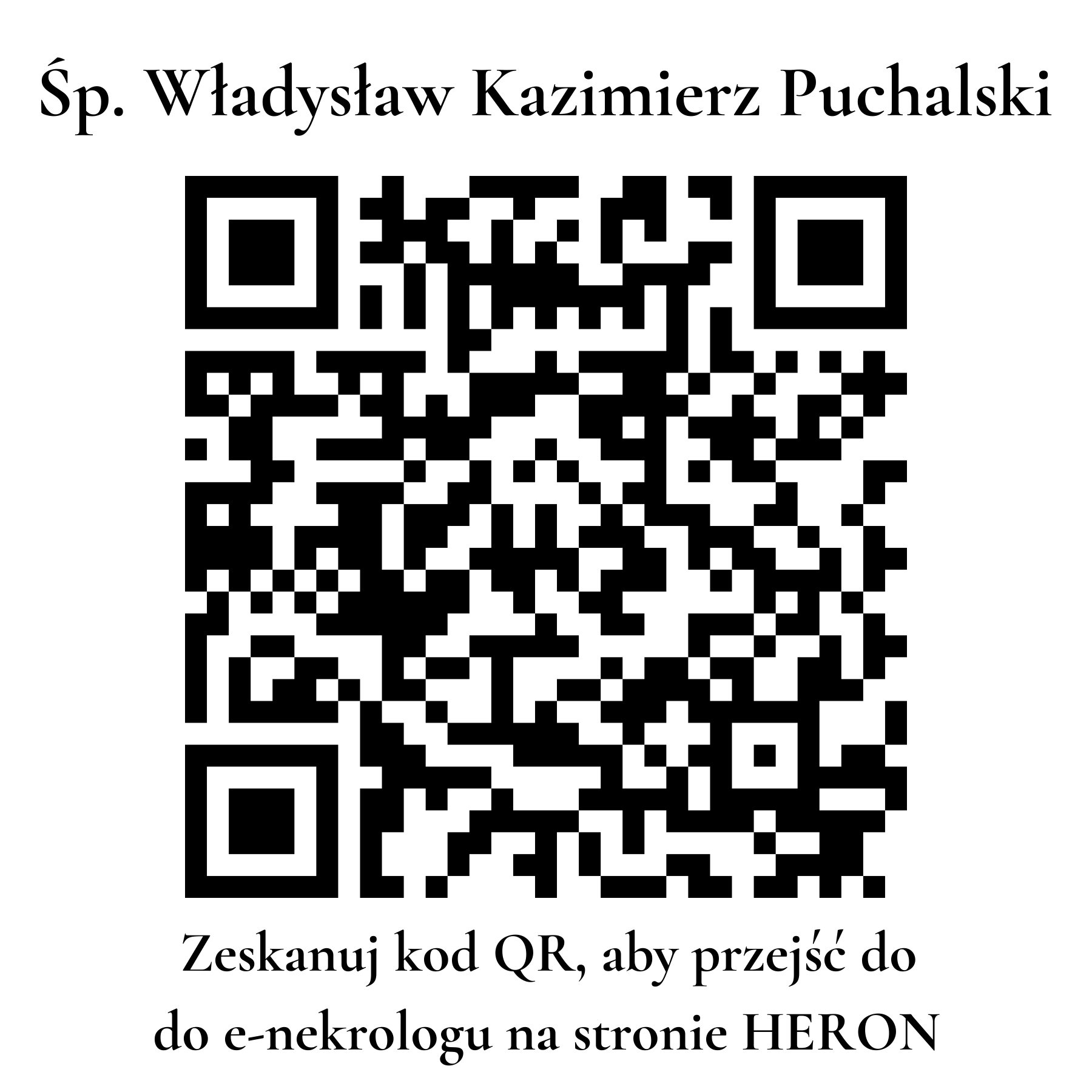Kod QR do nekrologu Władysław Kazimierz Puchalski