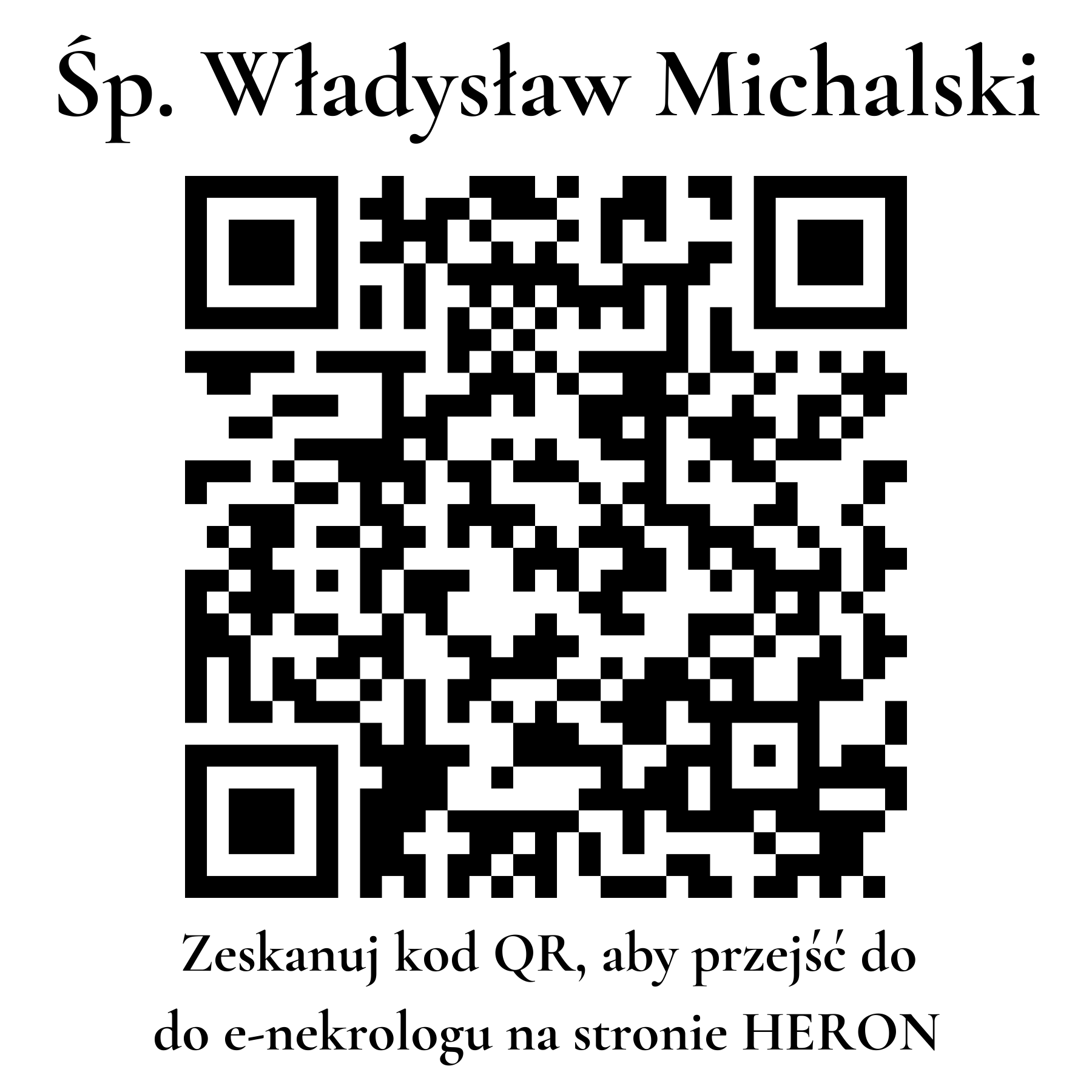 Kod QR do nekrologu Władysław Michalski Kod QR do nekrologu Władysław Michalski