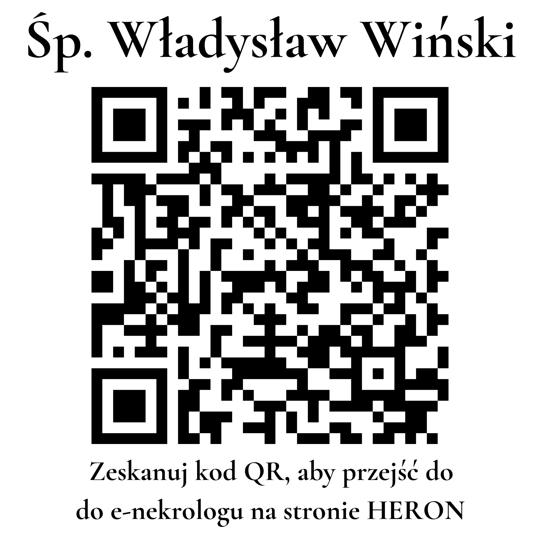 Kod QR do nekrologu Władysław Wiński Kod QR do nekrologu Władysław Wiński