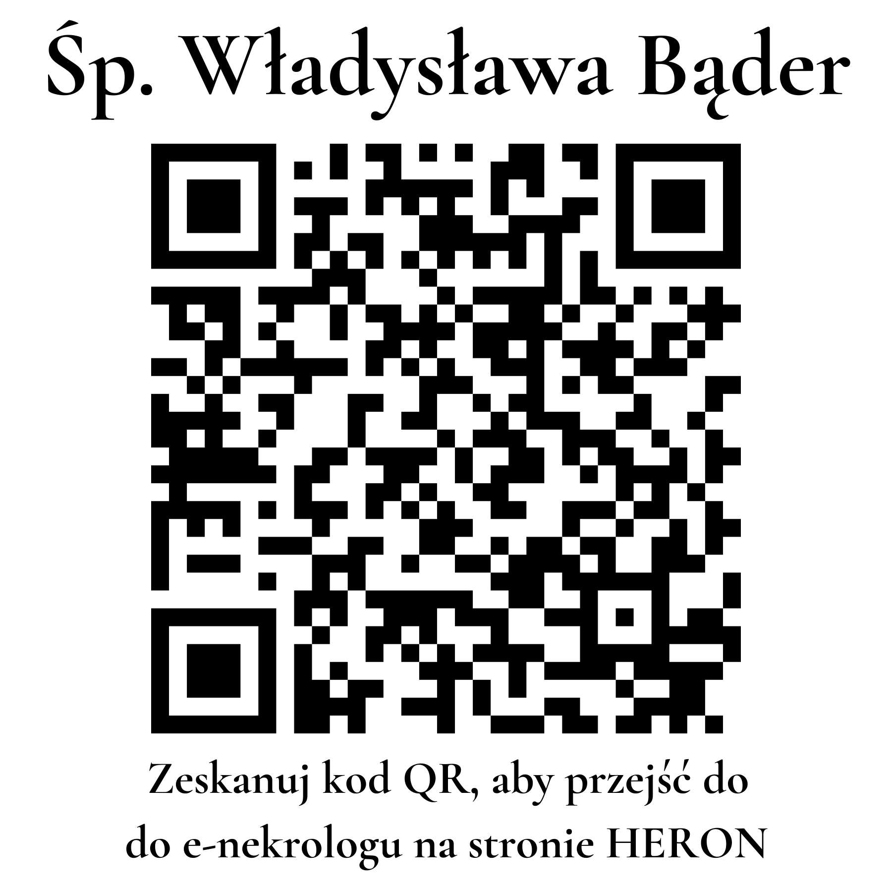 Kod QR do nekrologu Władysława Bąder Kod QR do nekrologu Władysława Bąder