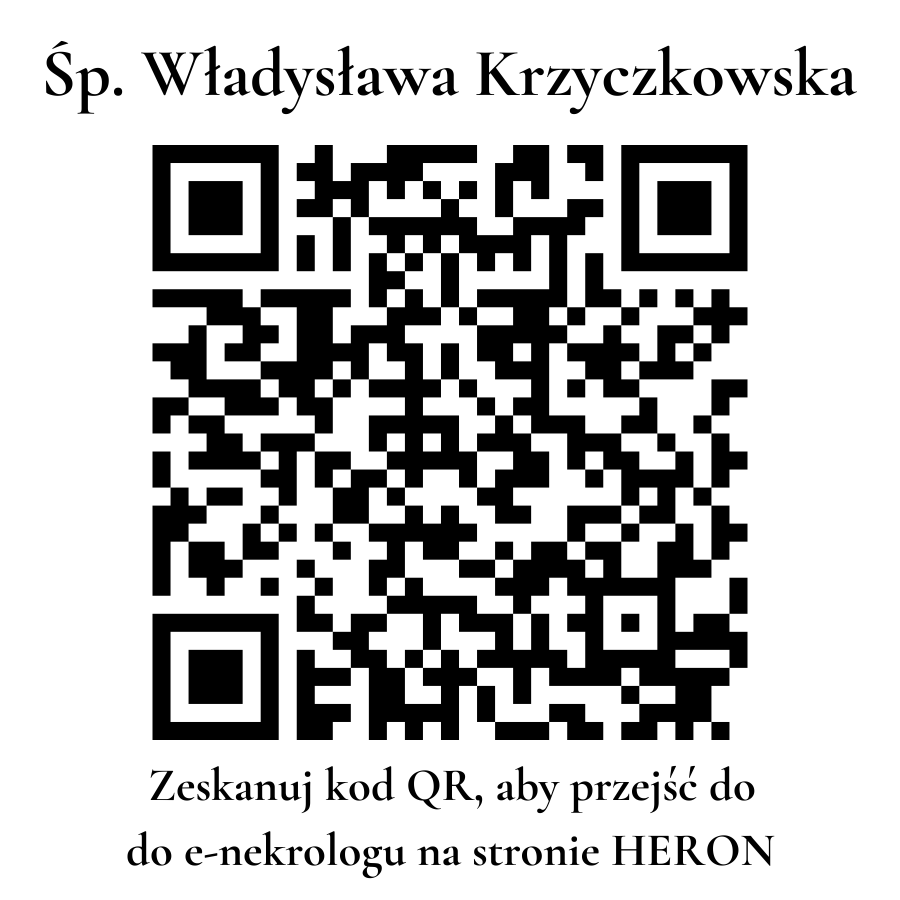 Kod QR do nekrologu Władysława Krzyczkowska