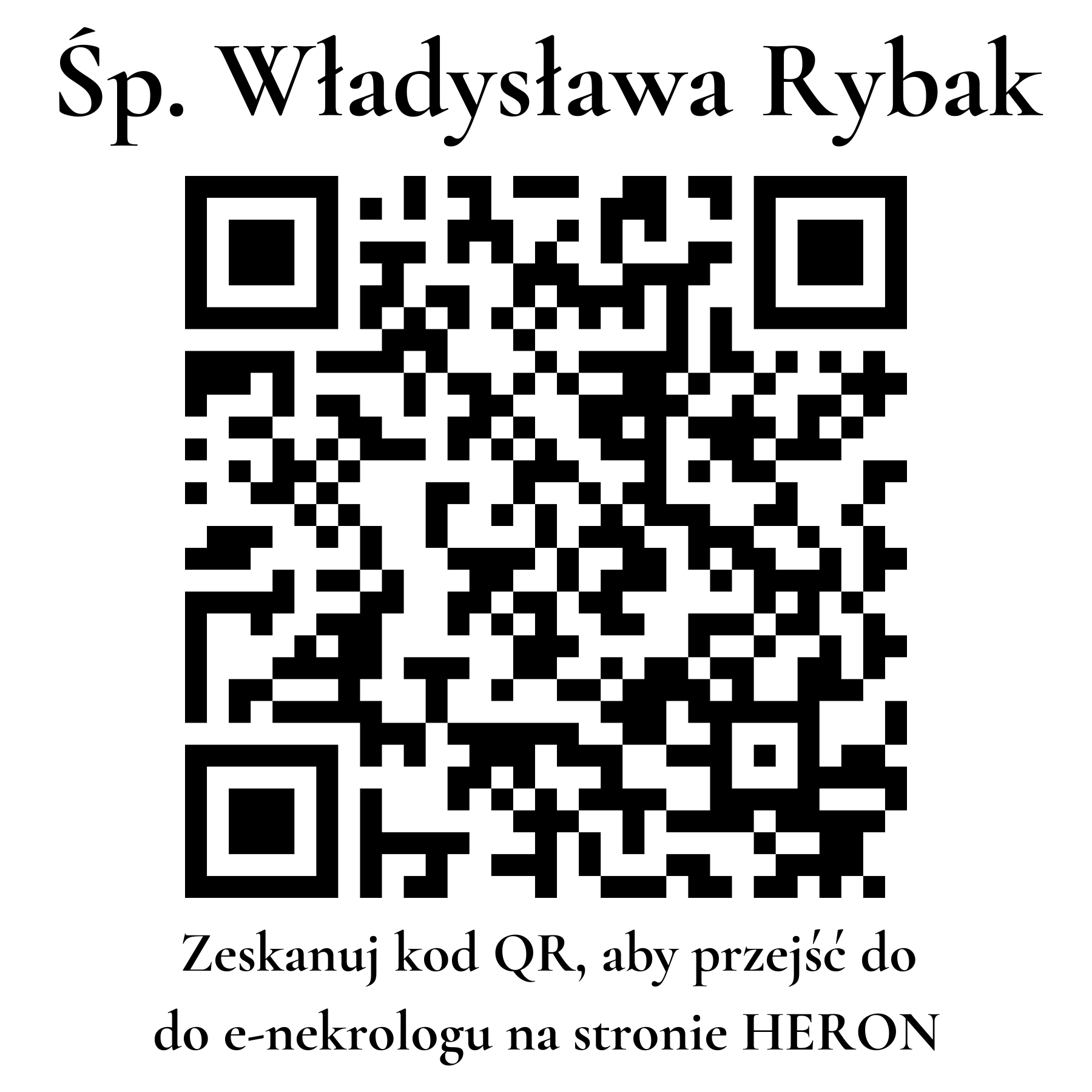 Kod QR do nekrologu Władysława Rybak