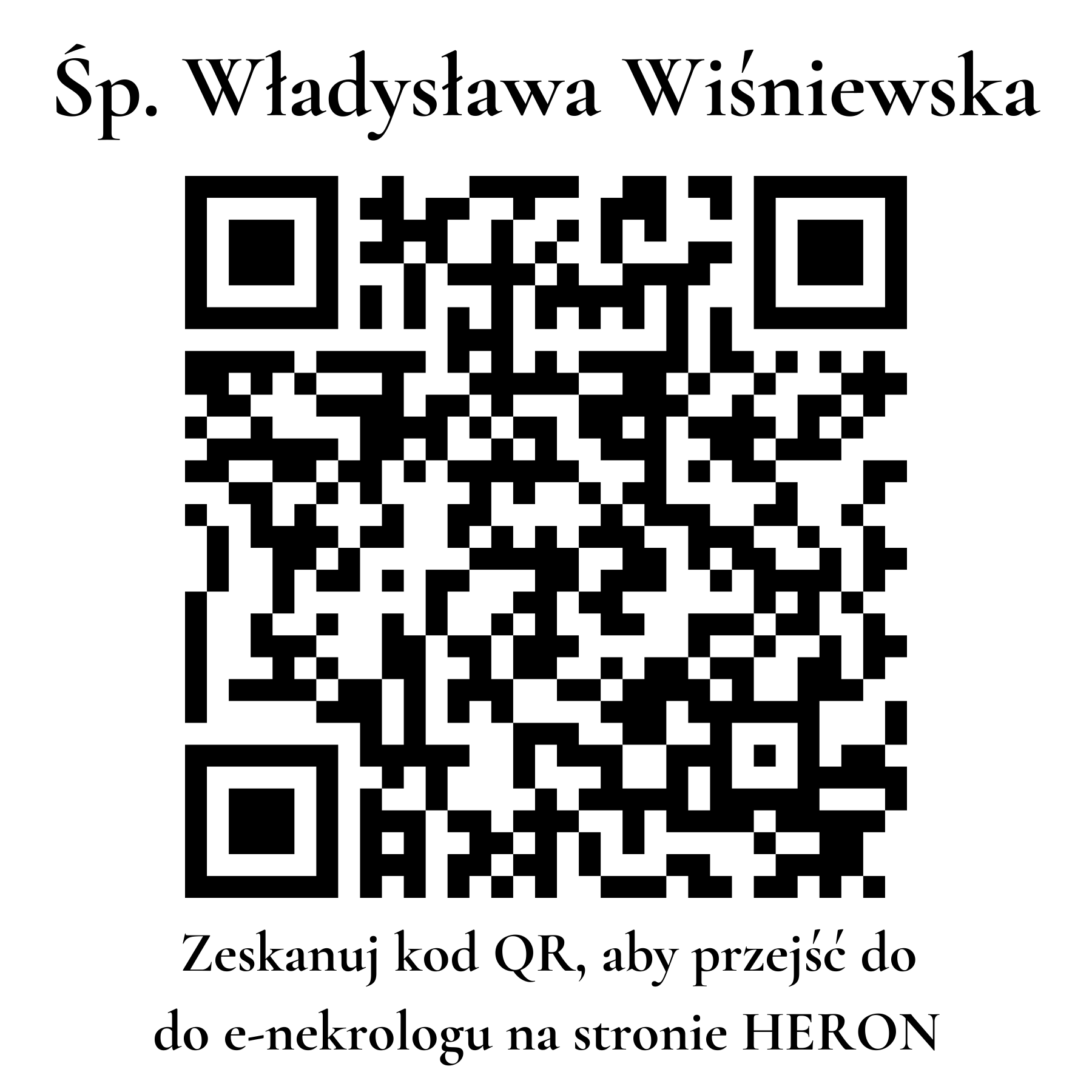 Kod QR do nekrologu Władysława Wiśniewska Kod QR do nekrologu Władysława Wiśniewska