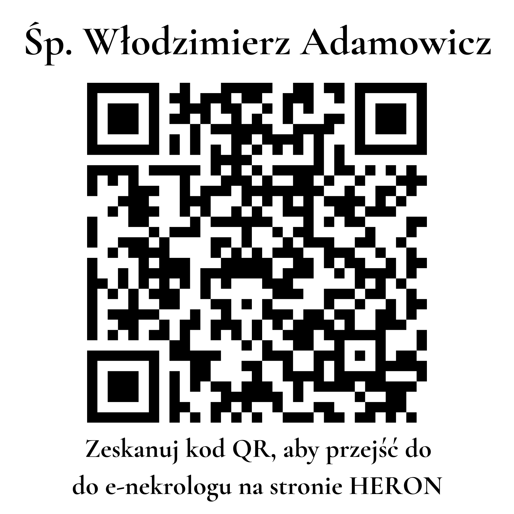 Kod QR do nekrologu Włodzimierz Adamowicz