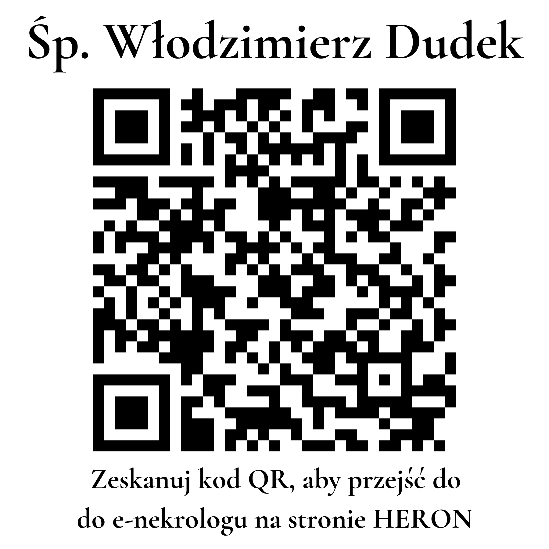 Kod QR do nekrologu Włodzimierz Dudek
