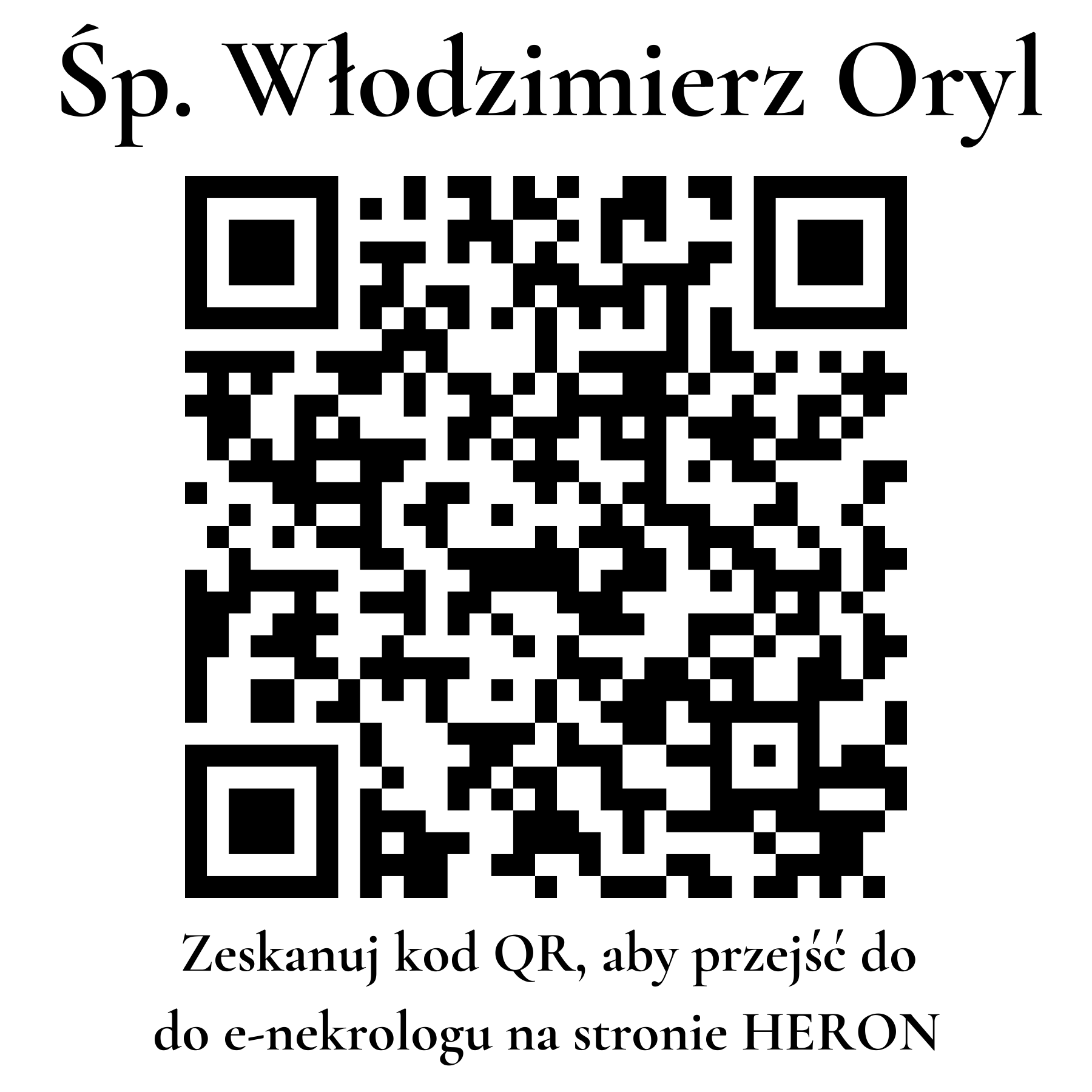 Kod QR do nekrologu Włodzimierz Oryl Kod QR do nekrologu Włodzimierz Oryl