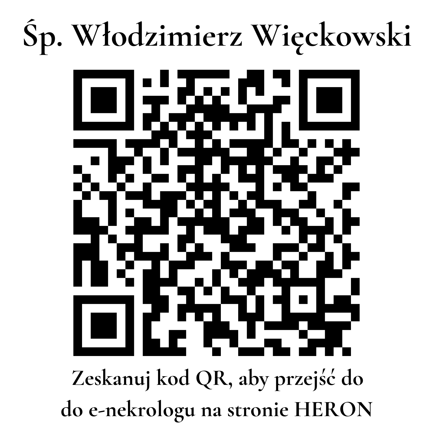Kod QR do nekrologu Włodzimierz Więckowski Kod QR do nekrologu Włodzimierz Więckowski