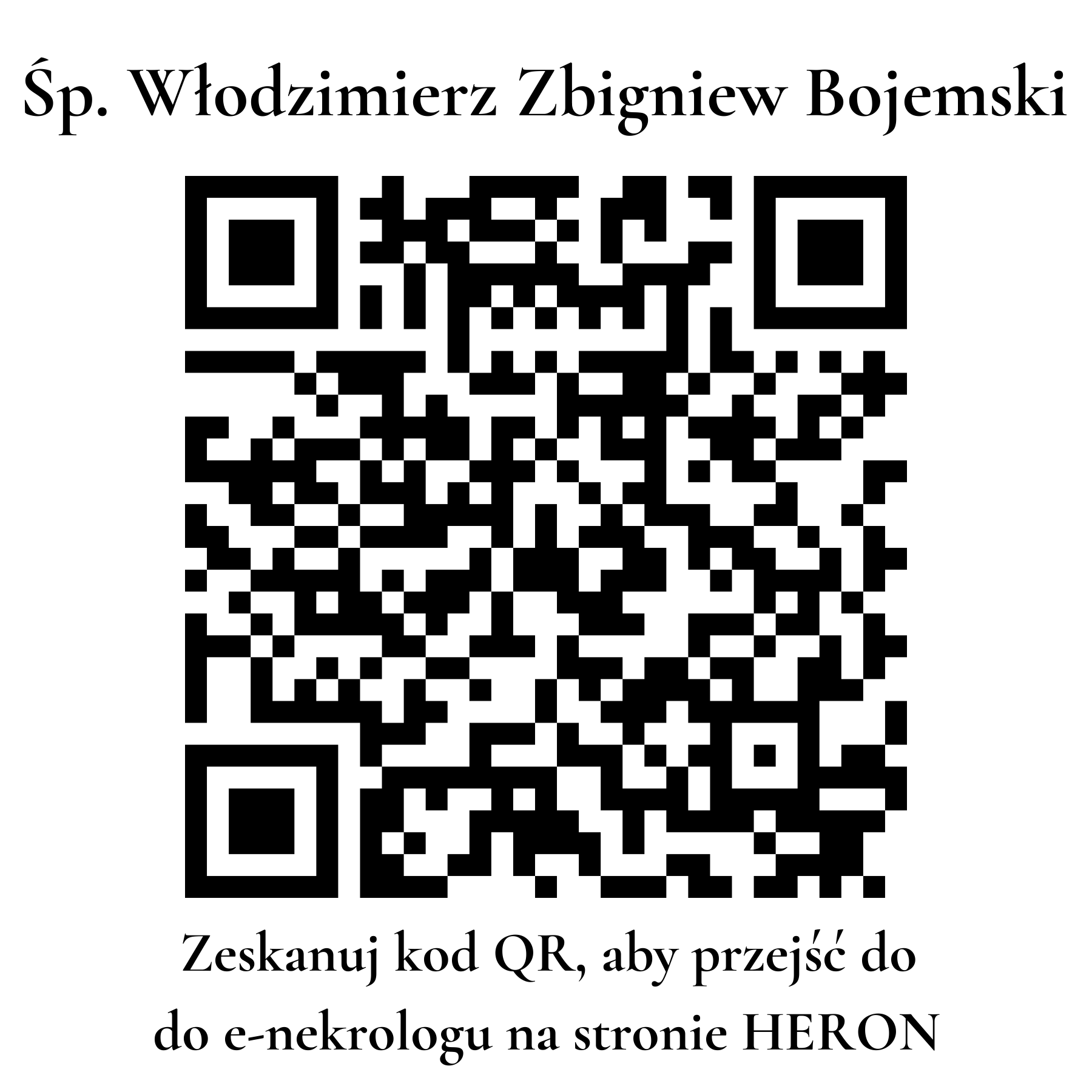 Kod QR do nekrologu Włodzimierz Zbigniew Bojemski