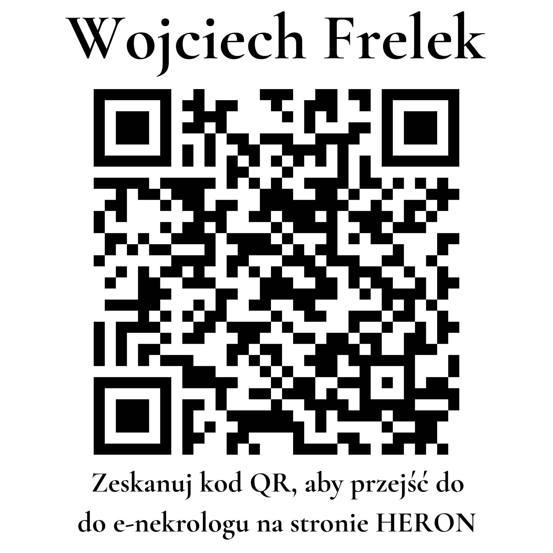 Kod QR do nekrologu Wojciech Frelek