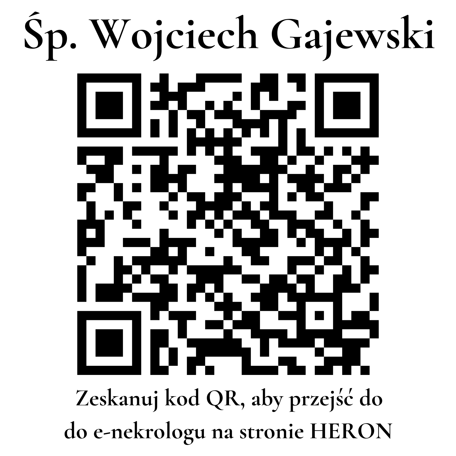Kod QR do nekrologu Wojciech Gajewski Kod QR do nekrologu Wojciech Gajewski