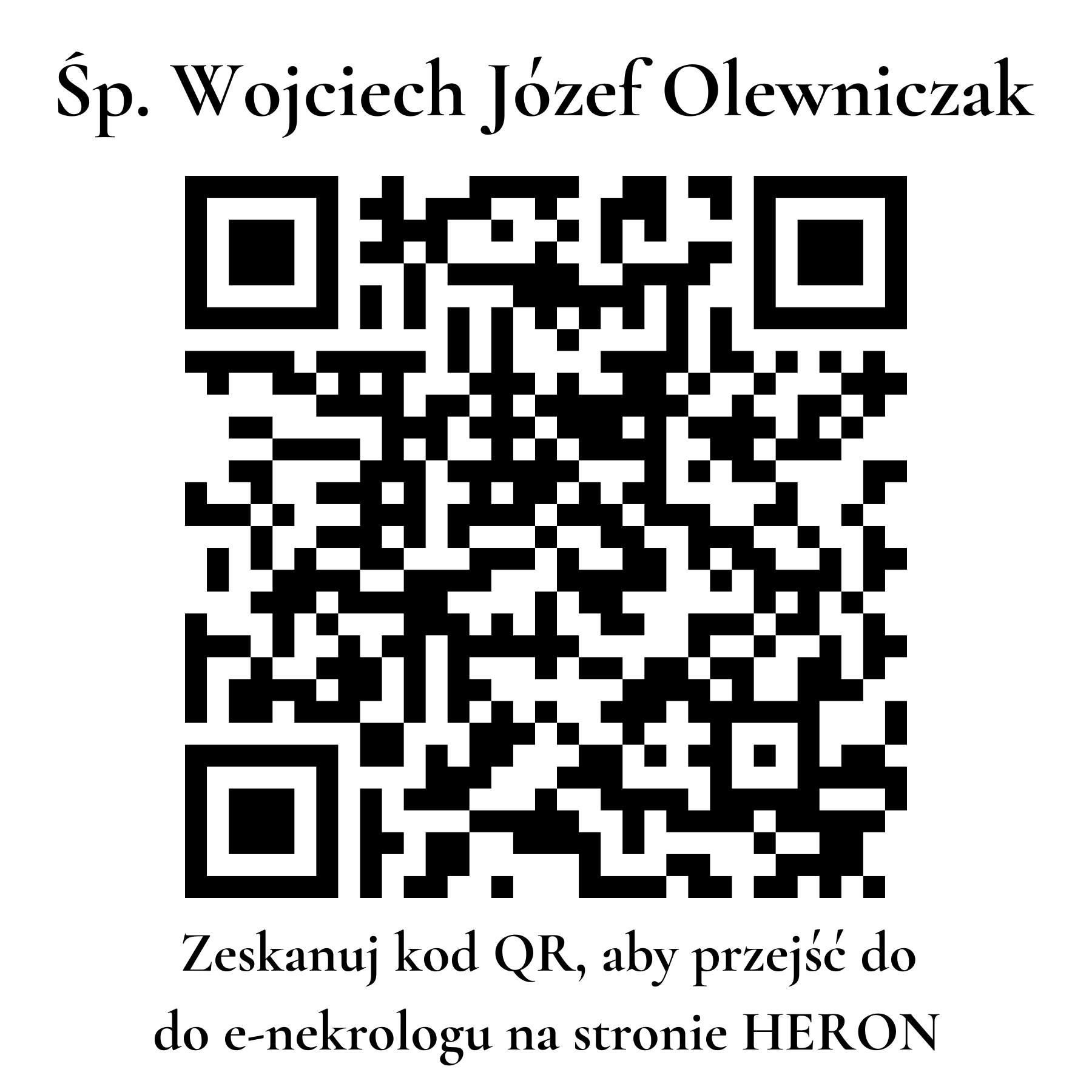 Kod QR do nekrologu Wojciech Józef Olewniczak