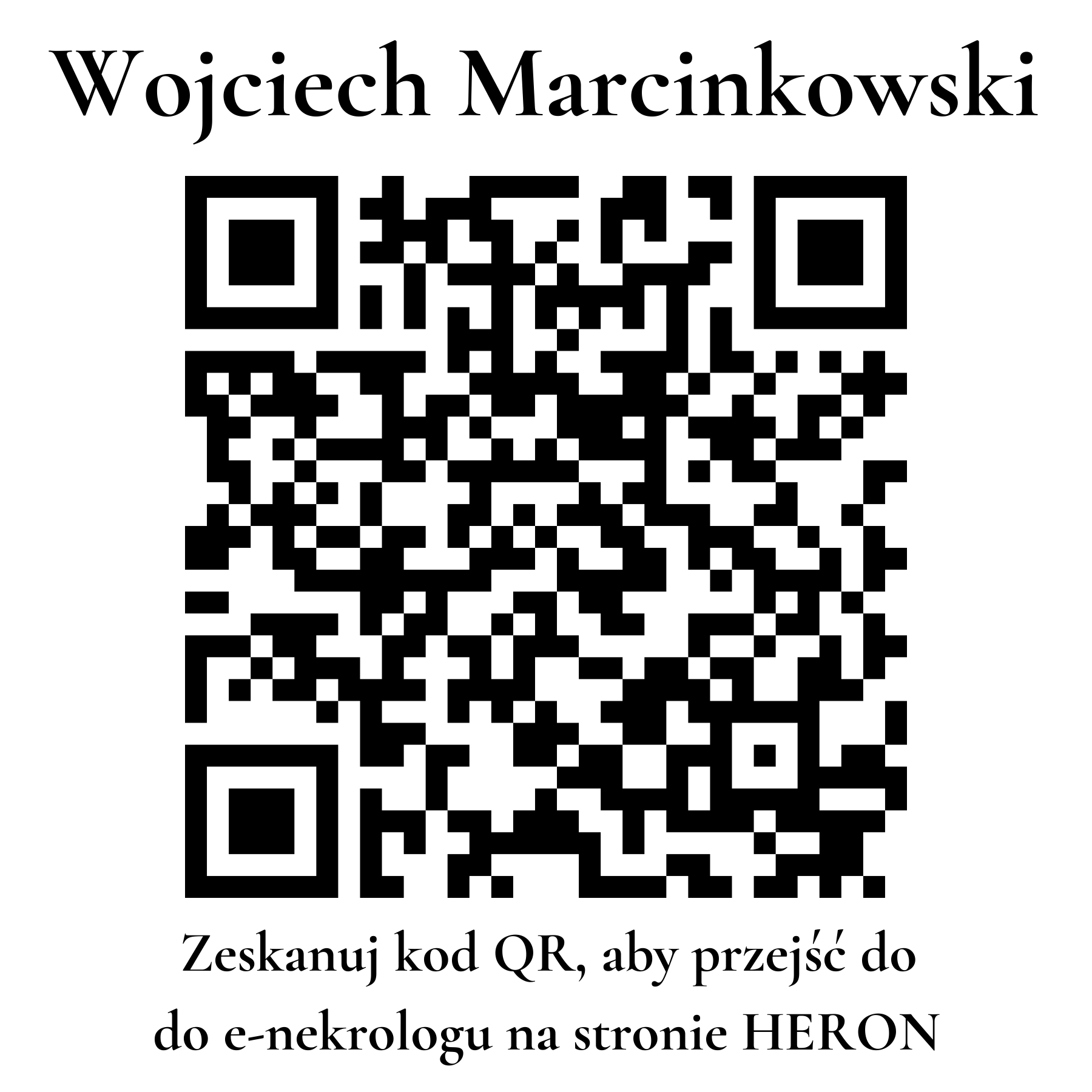 Kod QR do nekrologu Wojciech Marcinkowski