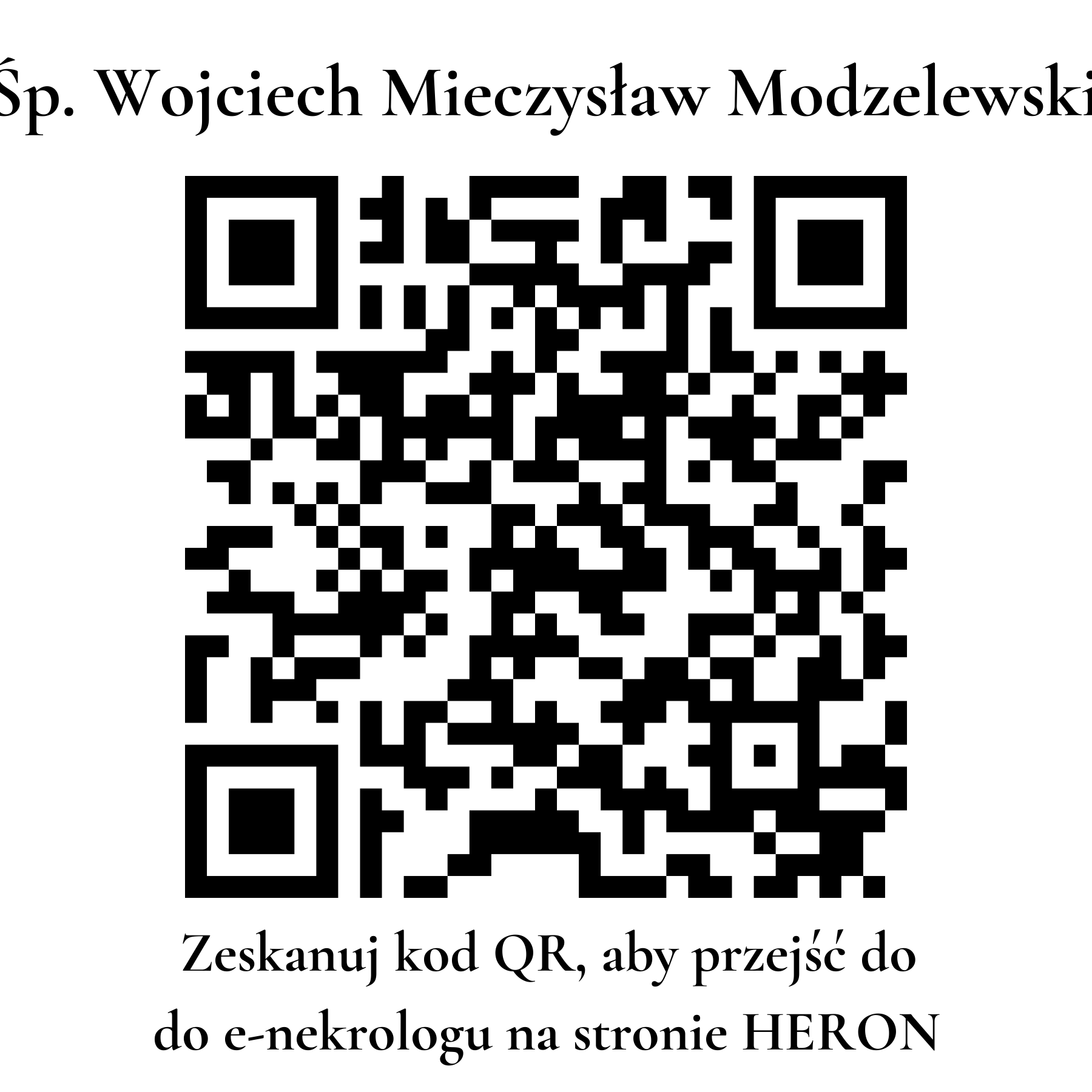 Kod QR do nekrologu Wojciech Mieczysław Modzelewski Kod QR do nekrologu Wojciech Mieczysław Modzelewski