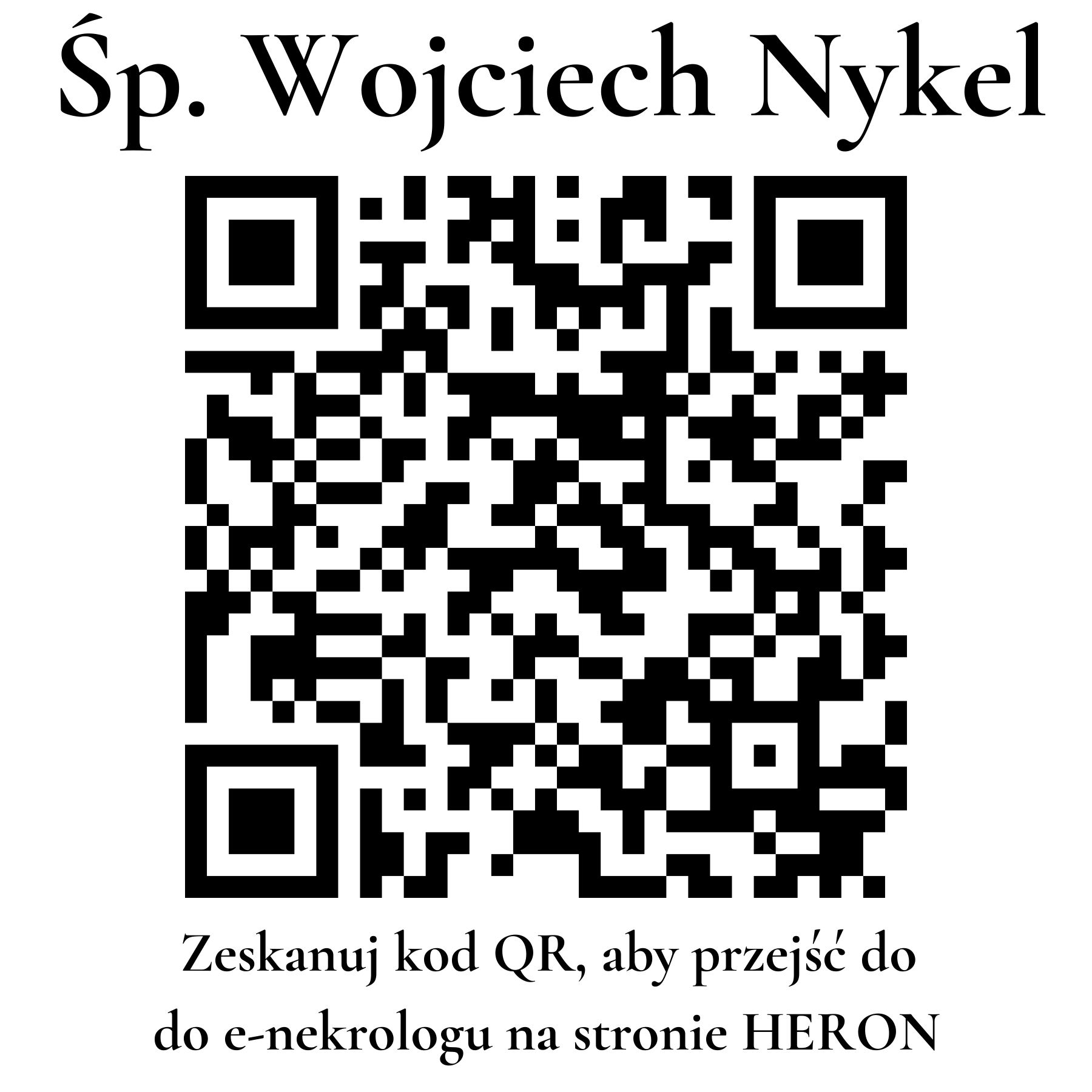 Kod QR do nekrologu Wojciech Nykel Kod QR do nekrologu Wojciech Nykel