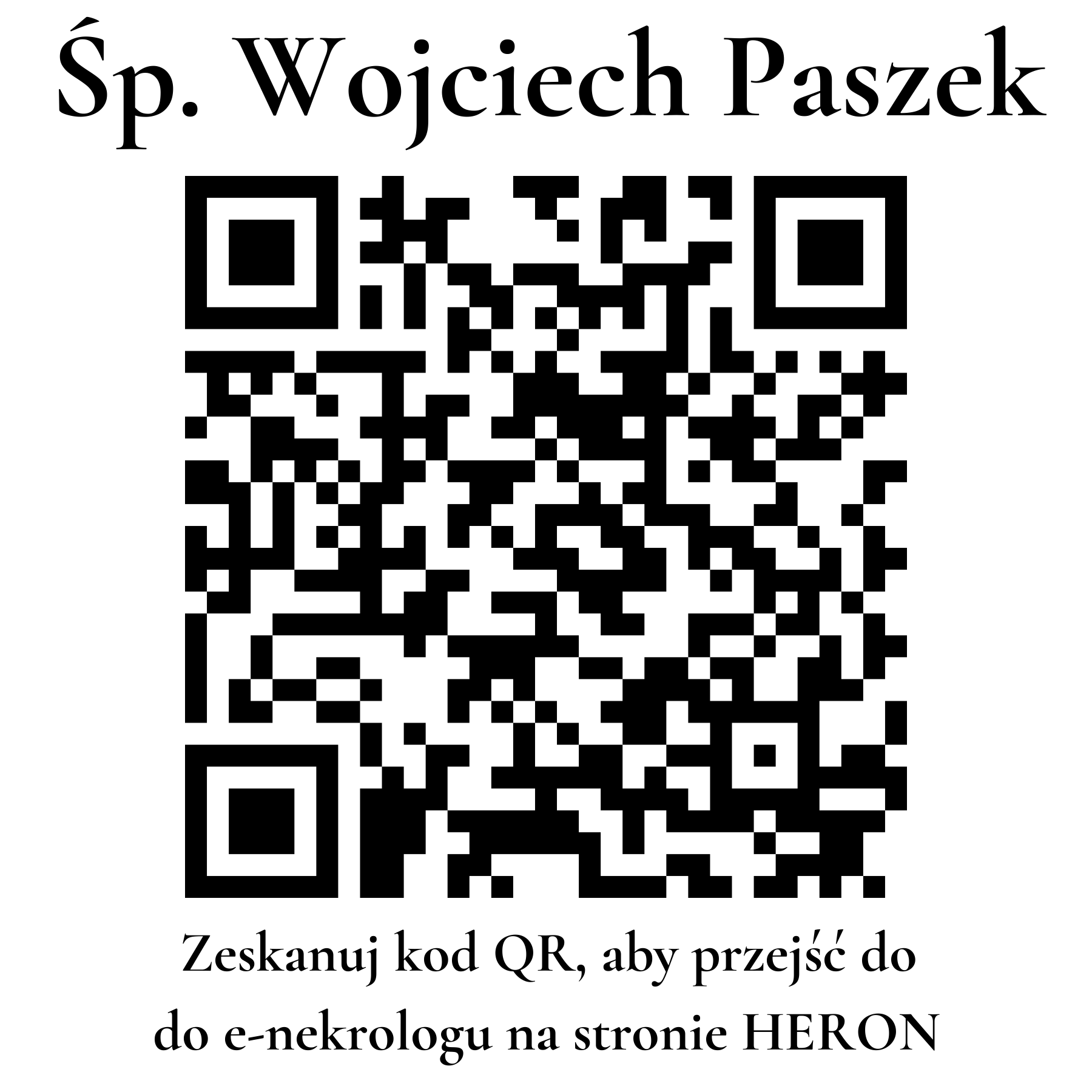 Kod QR do nekrologu Wojciech Paszek