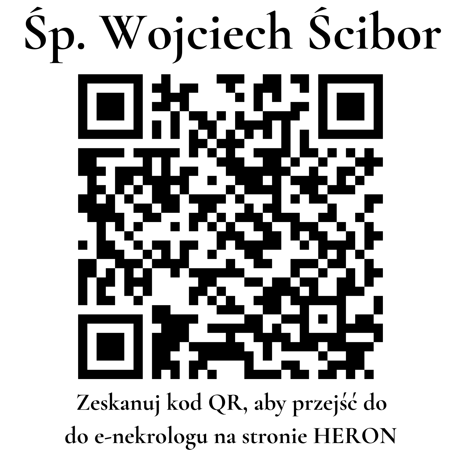 Kod QR do nekrologu Wojciech Ścibor