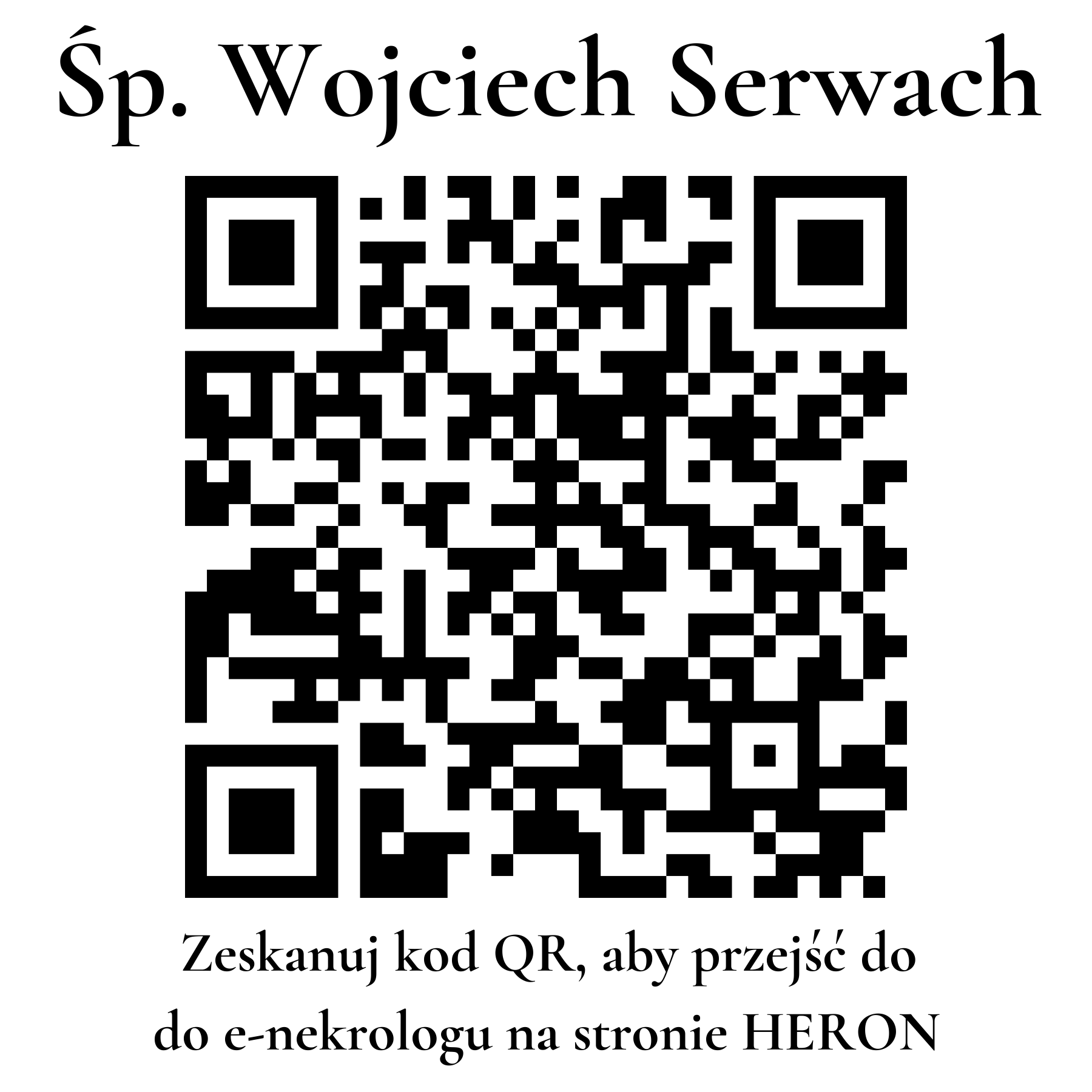 Kod QR do nekrologu Wojciech Serwach