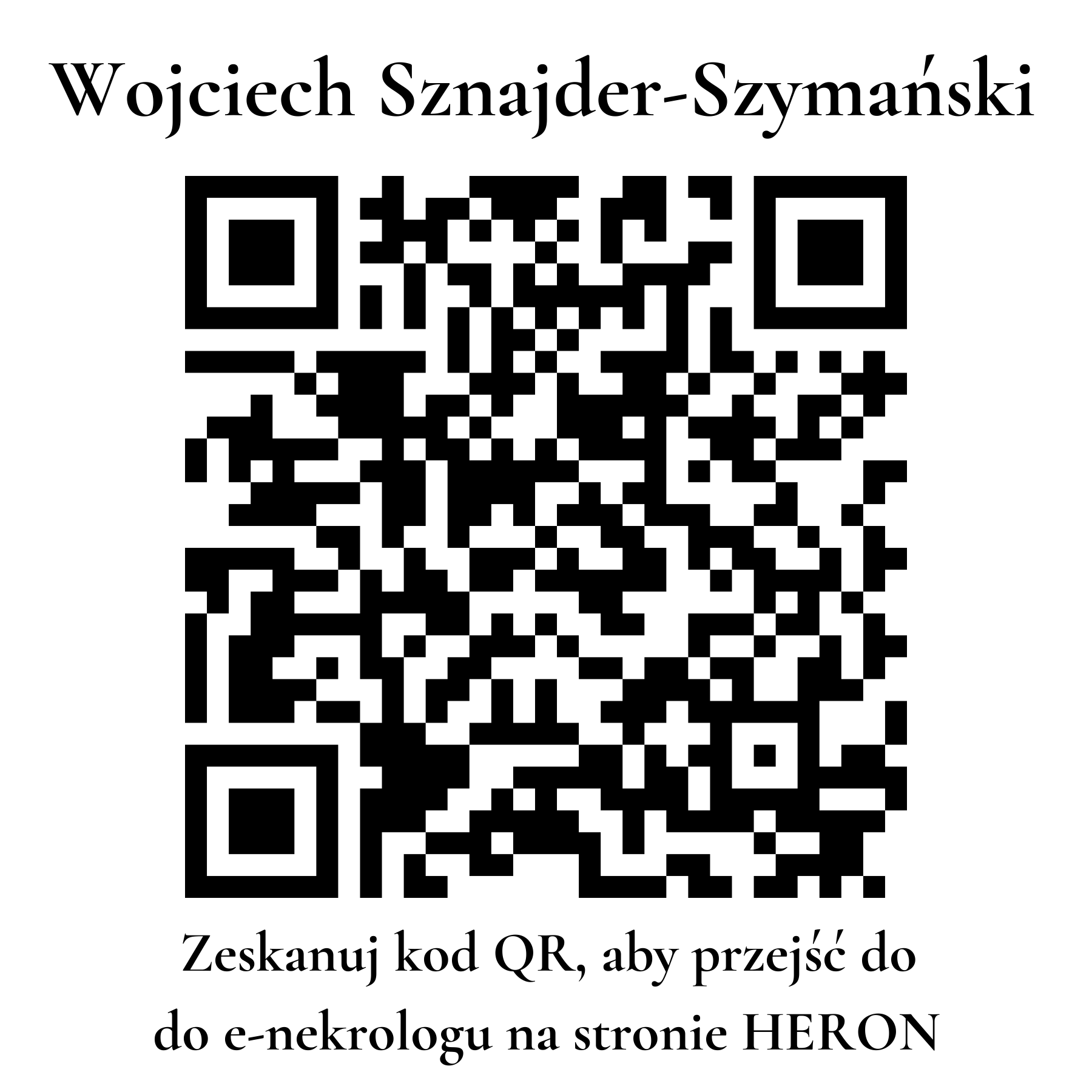 Kod QR do nekrologu Wojciech Sznajder-Szymański Kod QR do nekrologu Wojciech Sznajder-Szymański