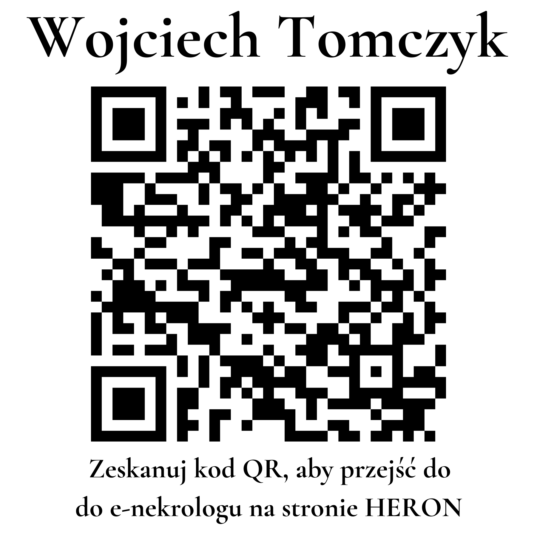 Kod QR do nekrologu Wojciech Tomczyk