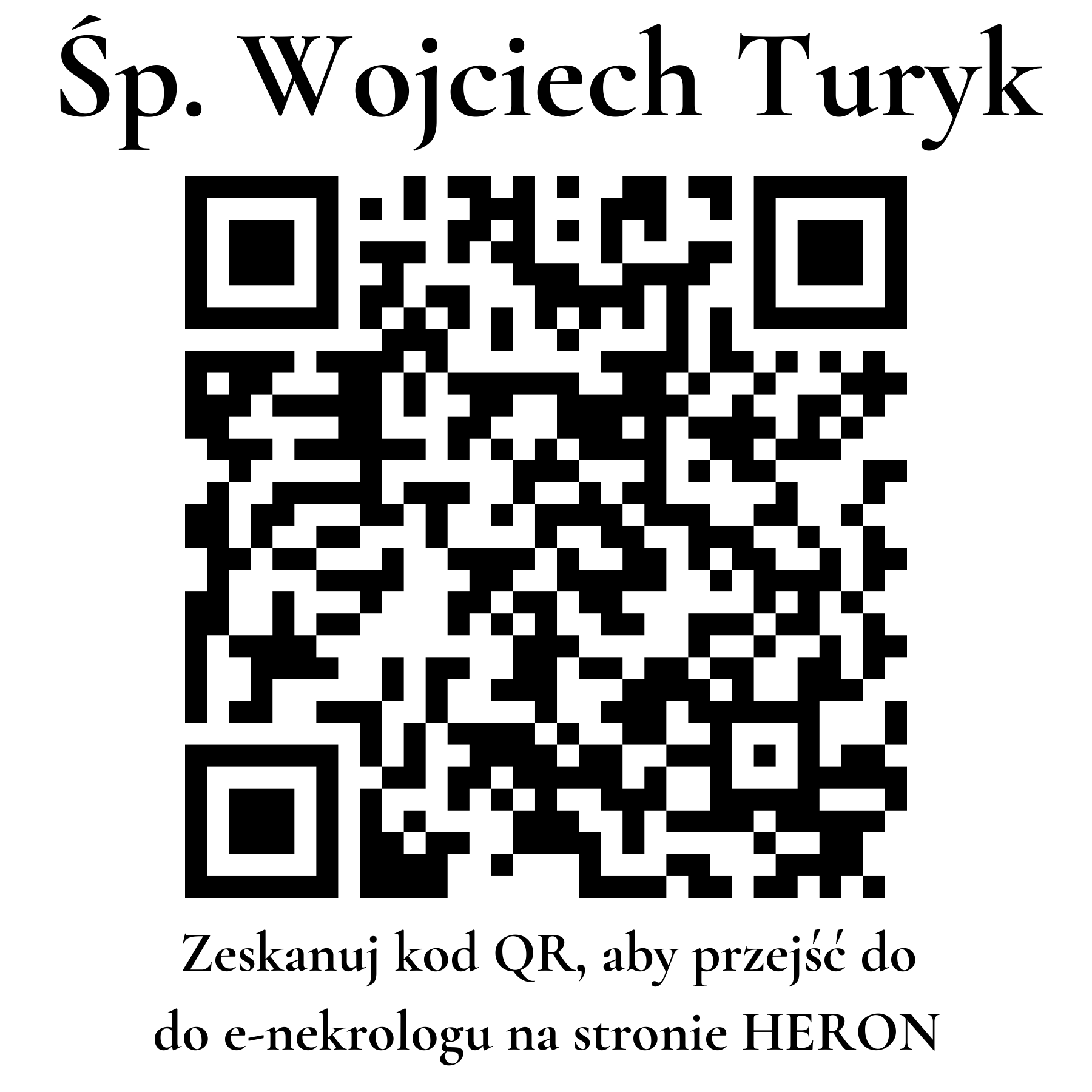 Kod QR do nekrologu Wojciech Turyk Kod QR do nekrologu Wojciech Turyk