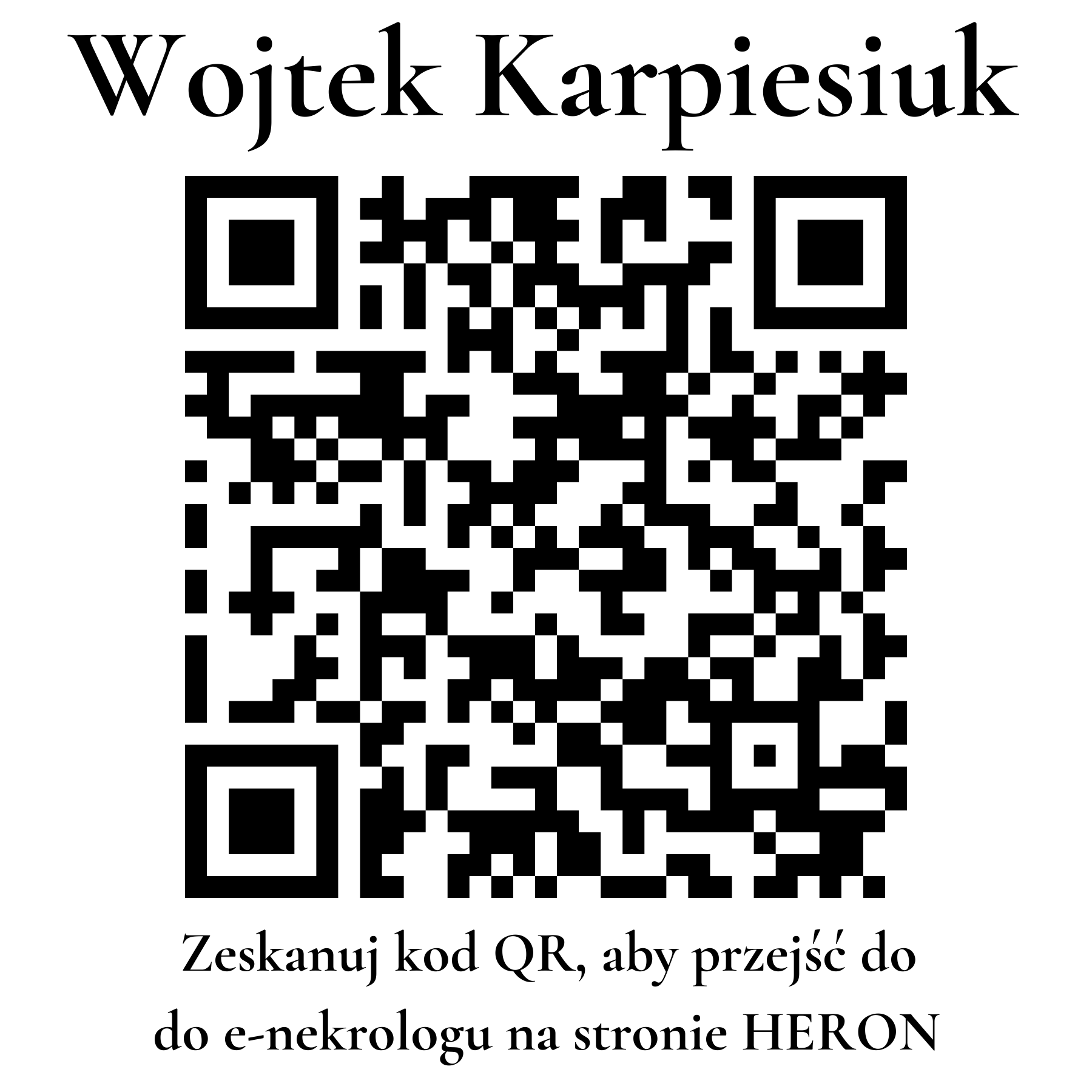 Kod QR do nekrologu Wojtek Karpiesiuk