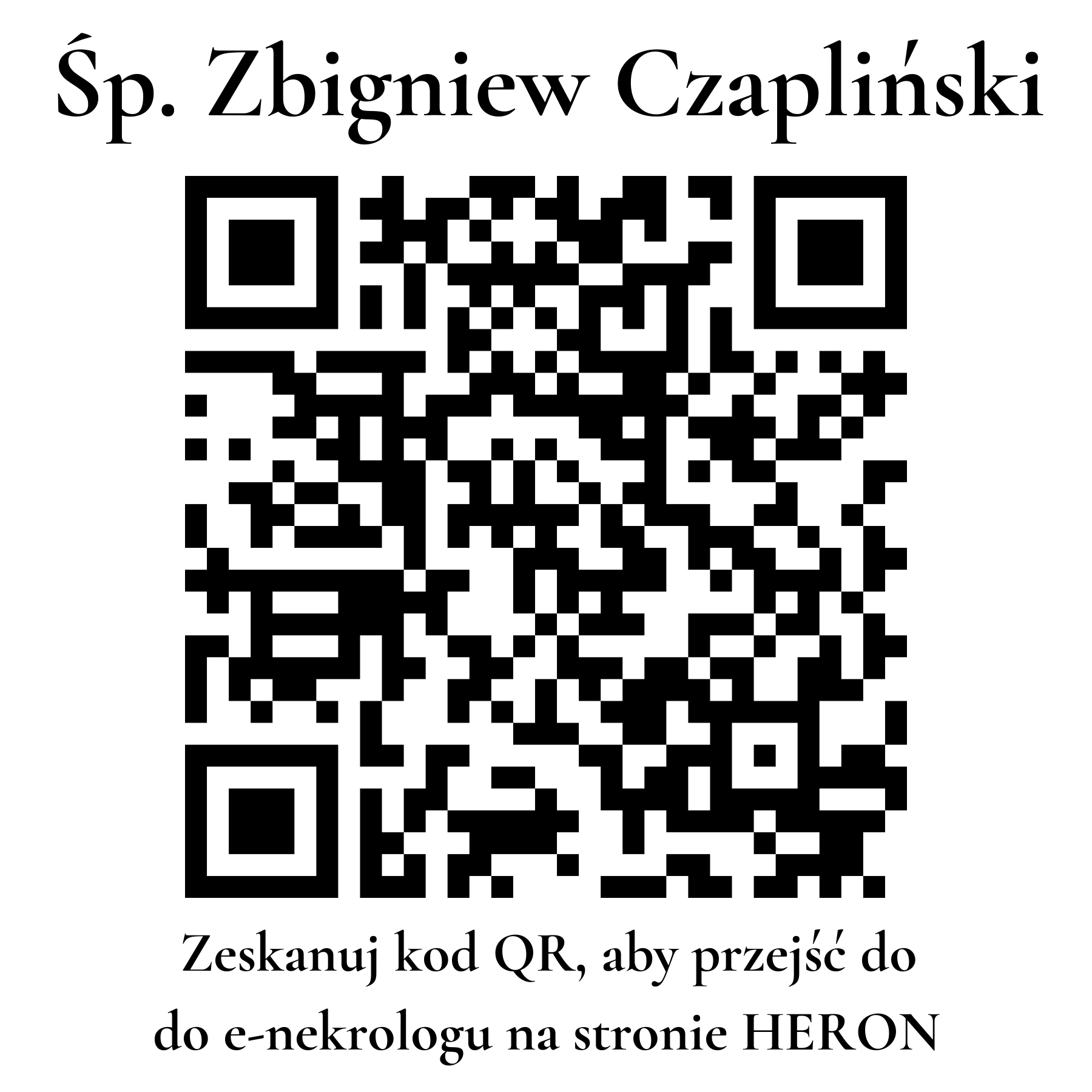 Kod QR do nekrologu Zbigniew Czapliński