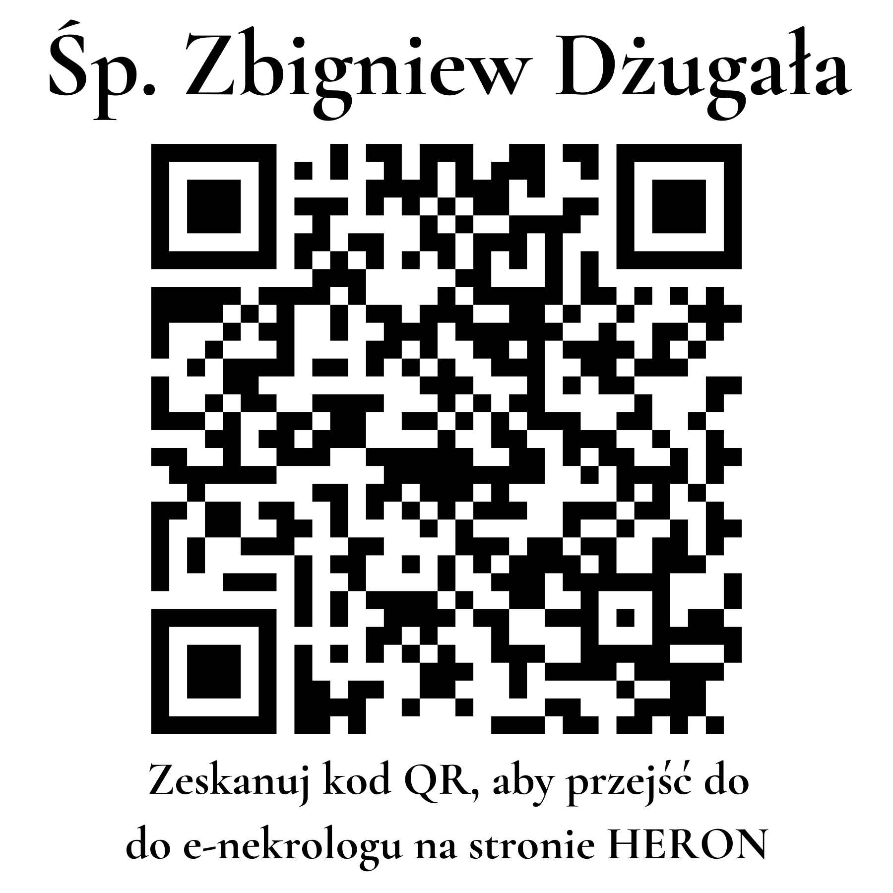 Kod QR do nekrologu Zbigniew Dżugała