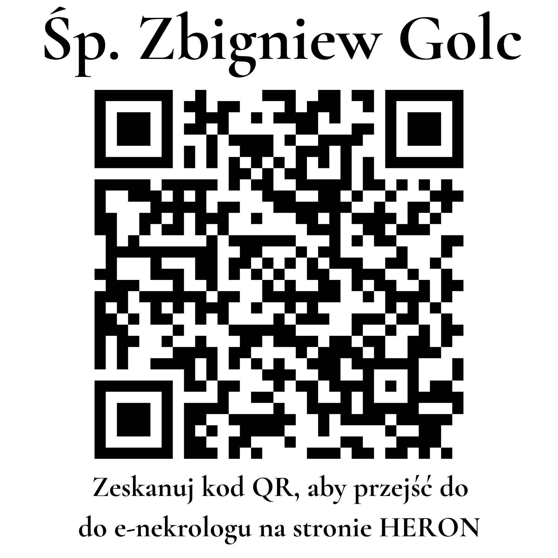 Kod QR do nekrologu Zbigniew Golc