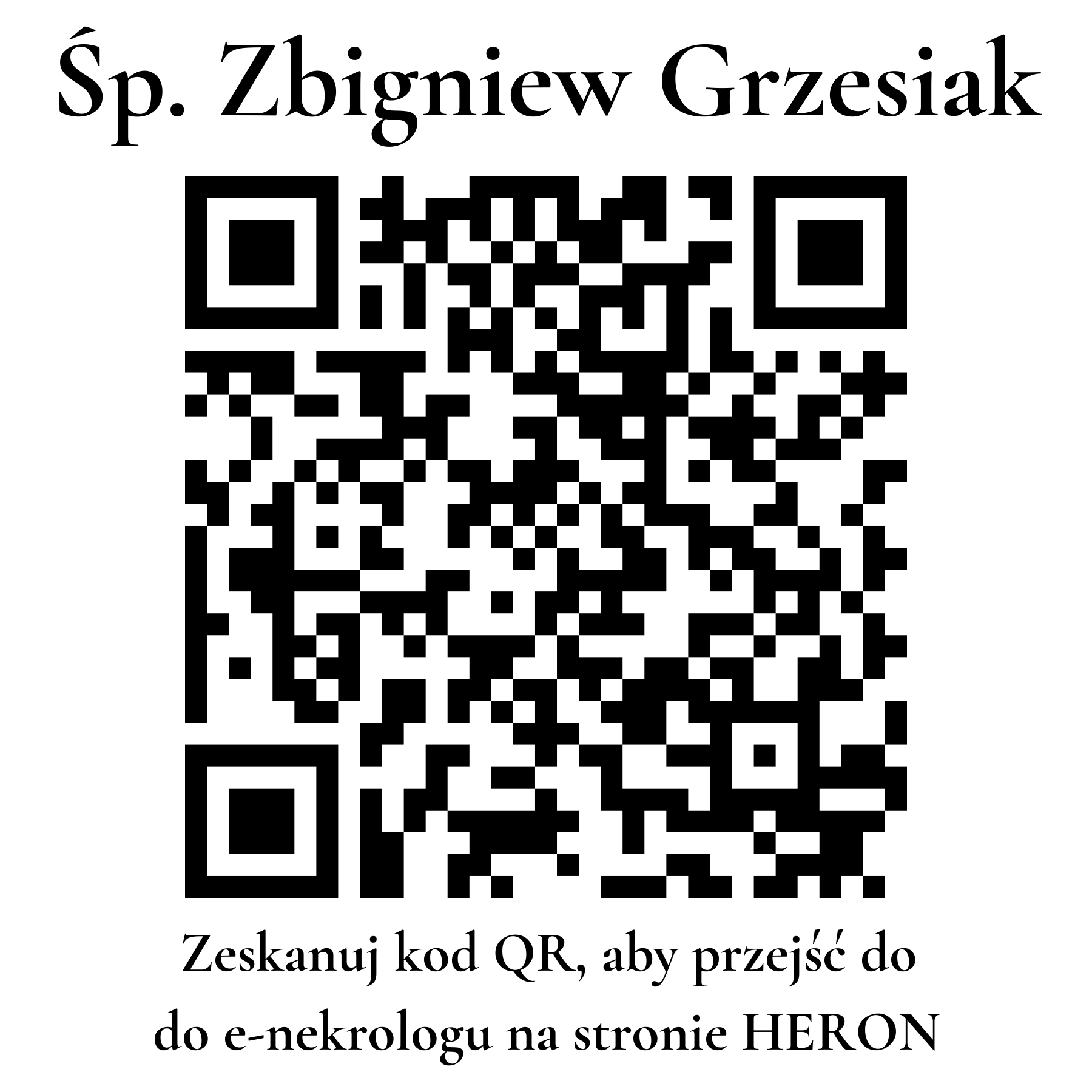 Kod QR do nekrologu Zbigniew Grzesiak Kod QR do nekrologu Zbigniew Grzesiak