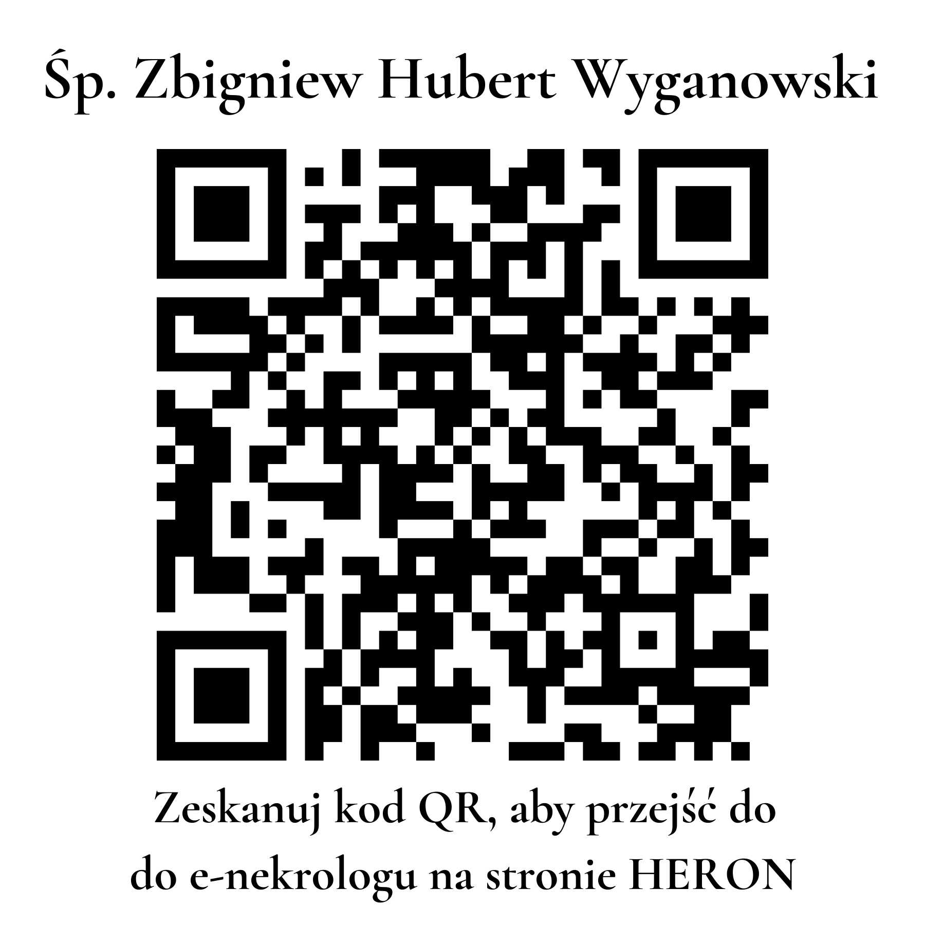 Kod QR do nekrologu Zbigniew Hubert Wyganowski
